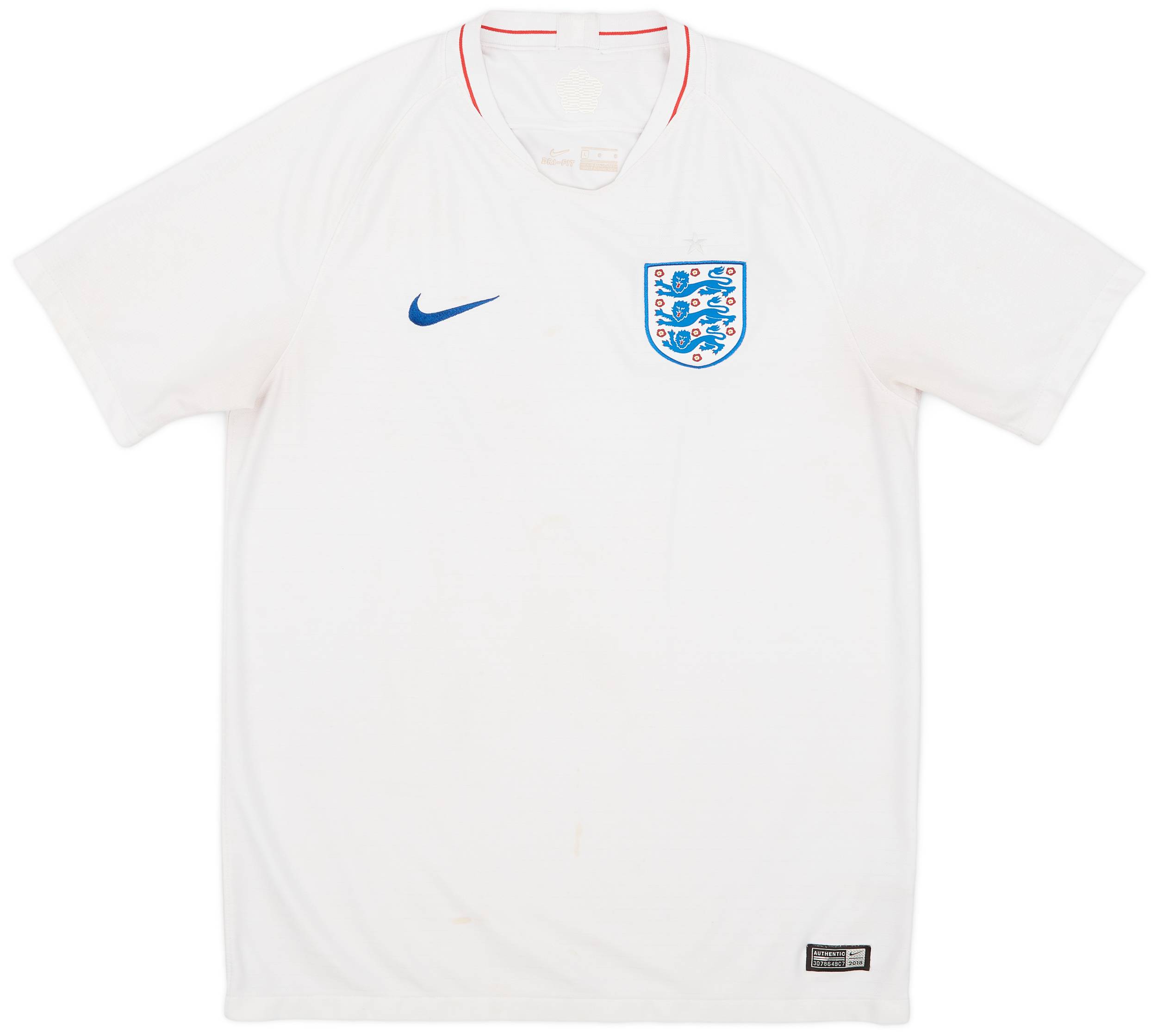 2018-19 England Home Shirt - 4/10 - (L)