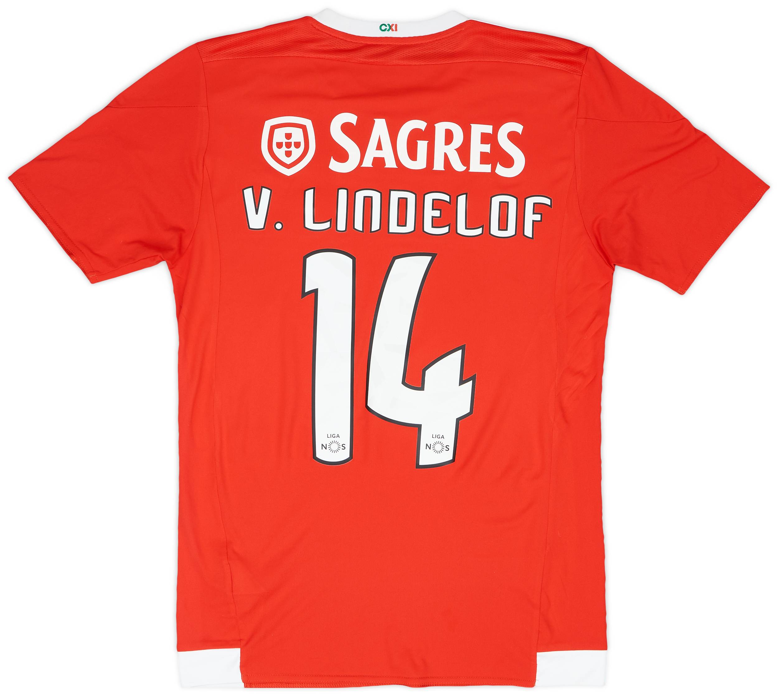 2015-16 Benfica Home Shirt V. Lindelof #14 - 8/10 - (S)