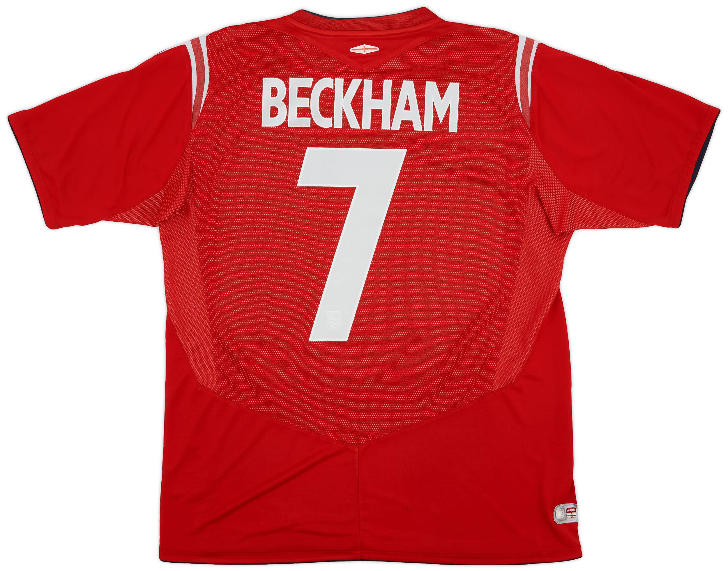 2004-06 England Away Shirt Beckham #7 - 6/10 - (L)