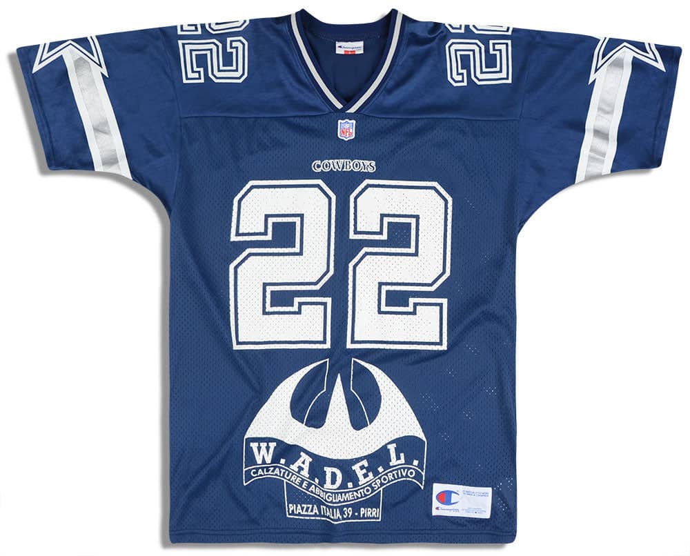 1996-00 Dallas Cowboys E. Smith #22 Champion Jersey (Home) S