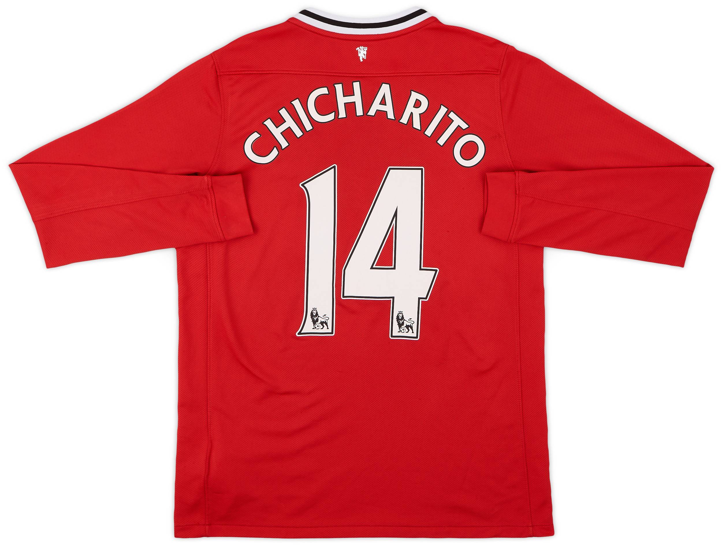 2011-12 Manchester United Home L/S Shirt Chicharito #14 - 8/10 - (XL.Boys)