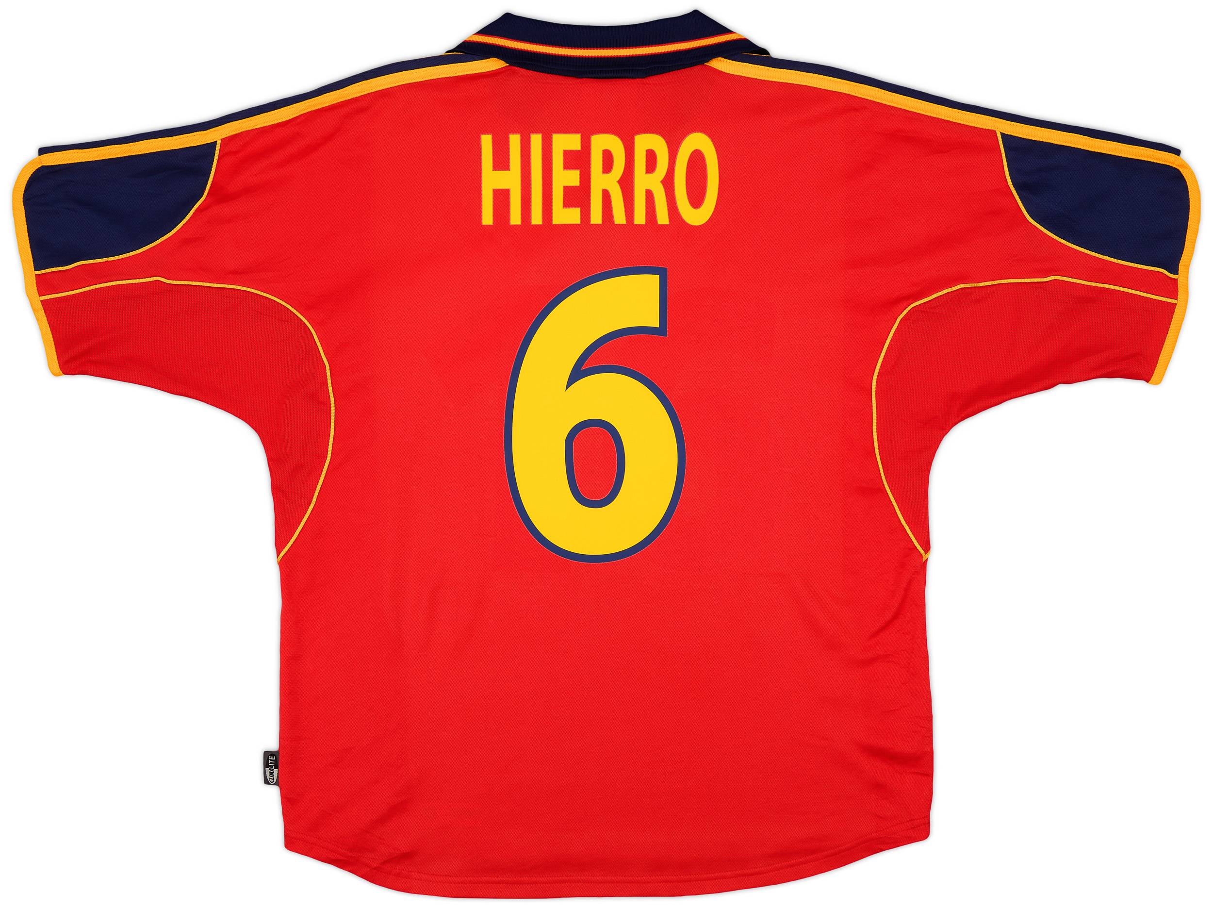 1999-02 Spain Home Shirt Hierro #6 - 9/10 - (L)