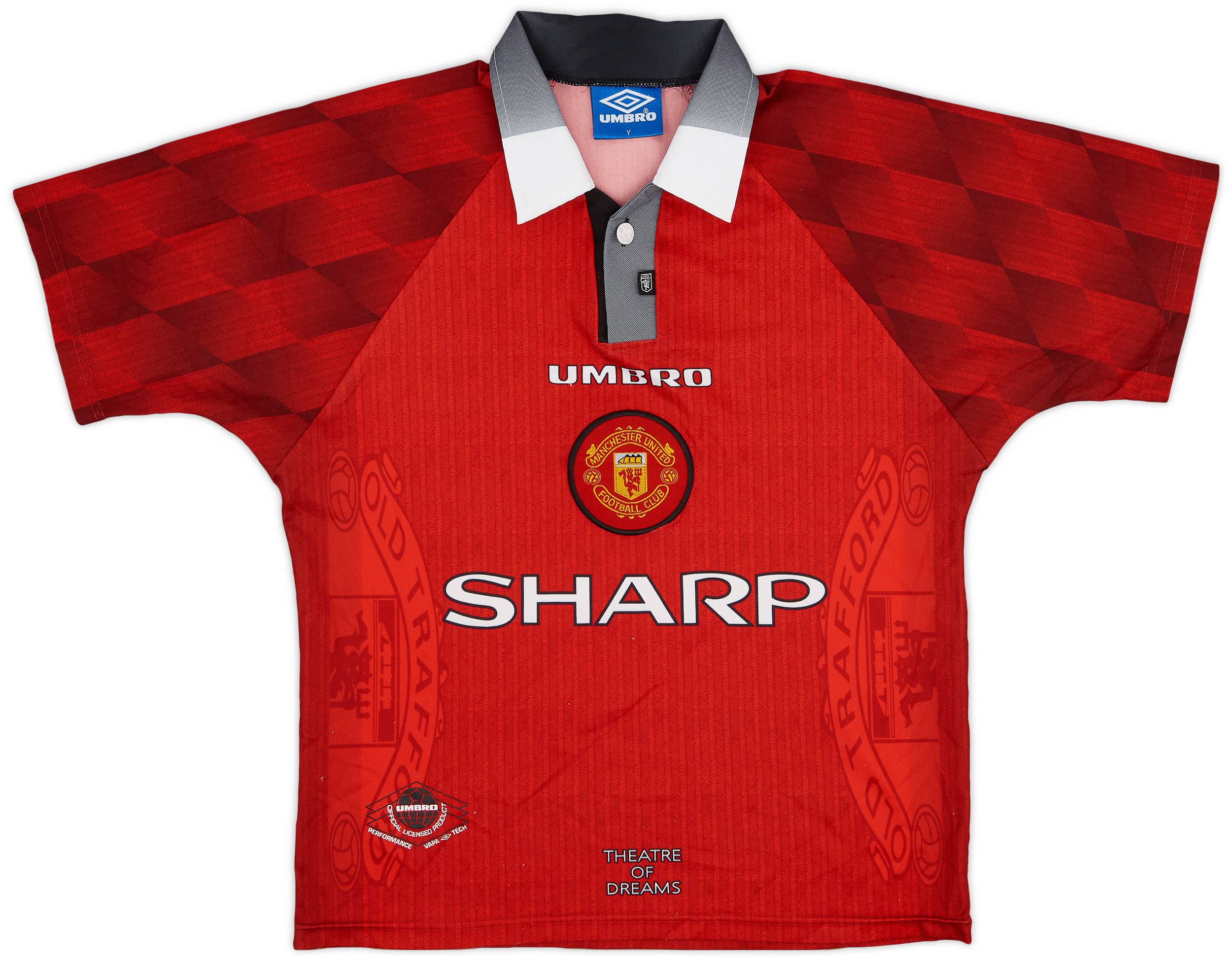 1996-98 Manchester United Home Shirt - 8/10 - (Y)