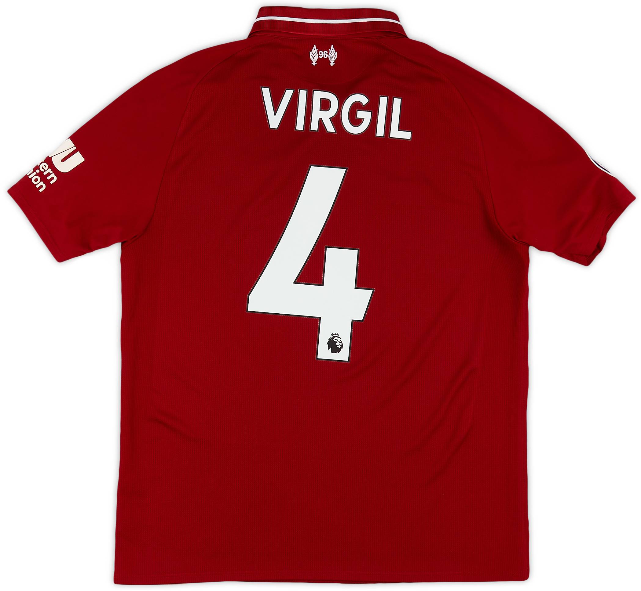 2018 19 Liverpool Home Shirt Virgil 4 8 10 S