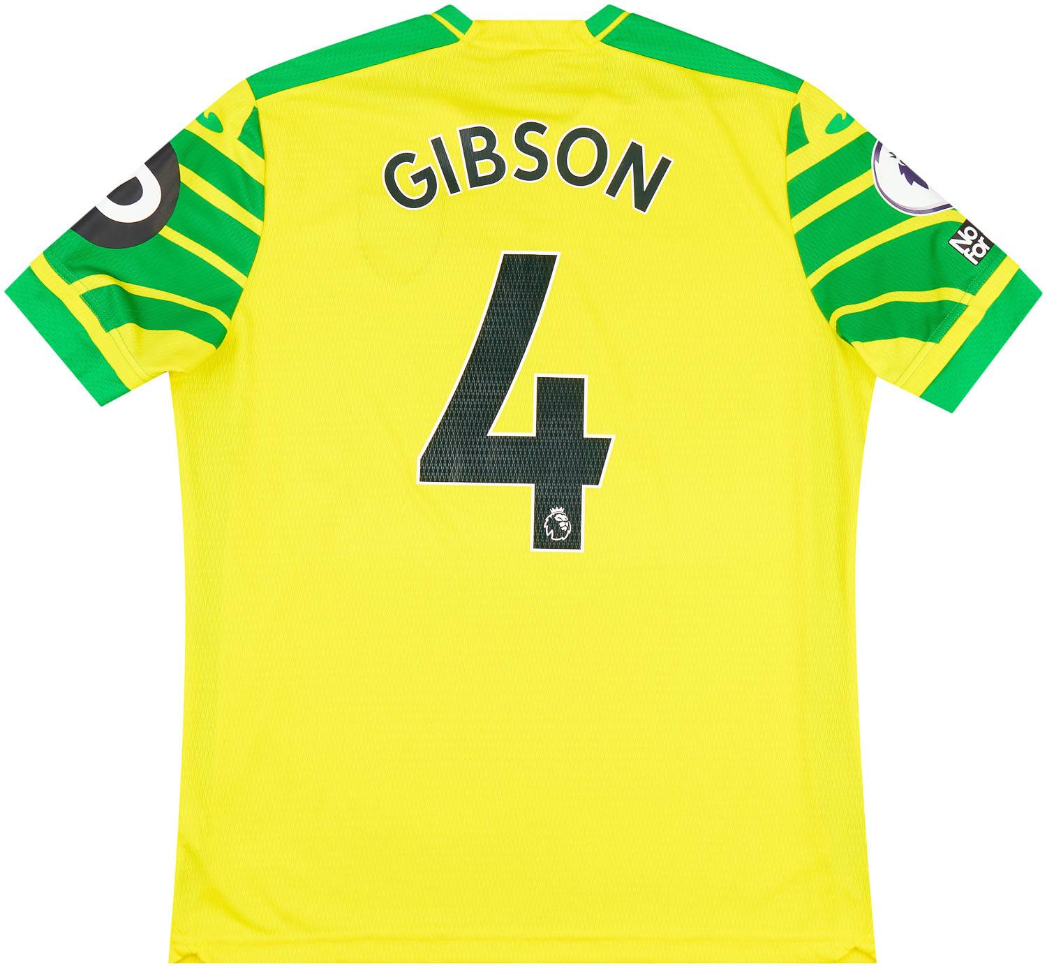 2021-22 Norwich Match Issue Home Shirt Gibson #4 (v Leicester)