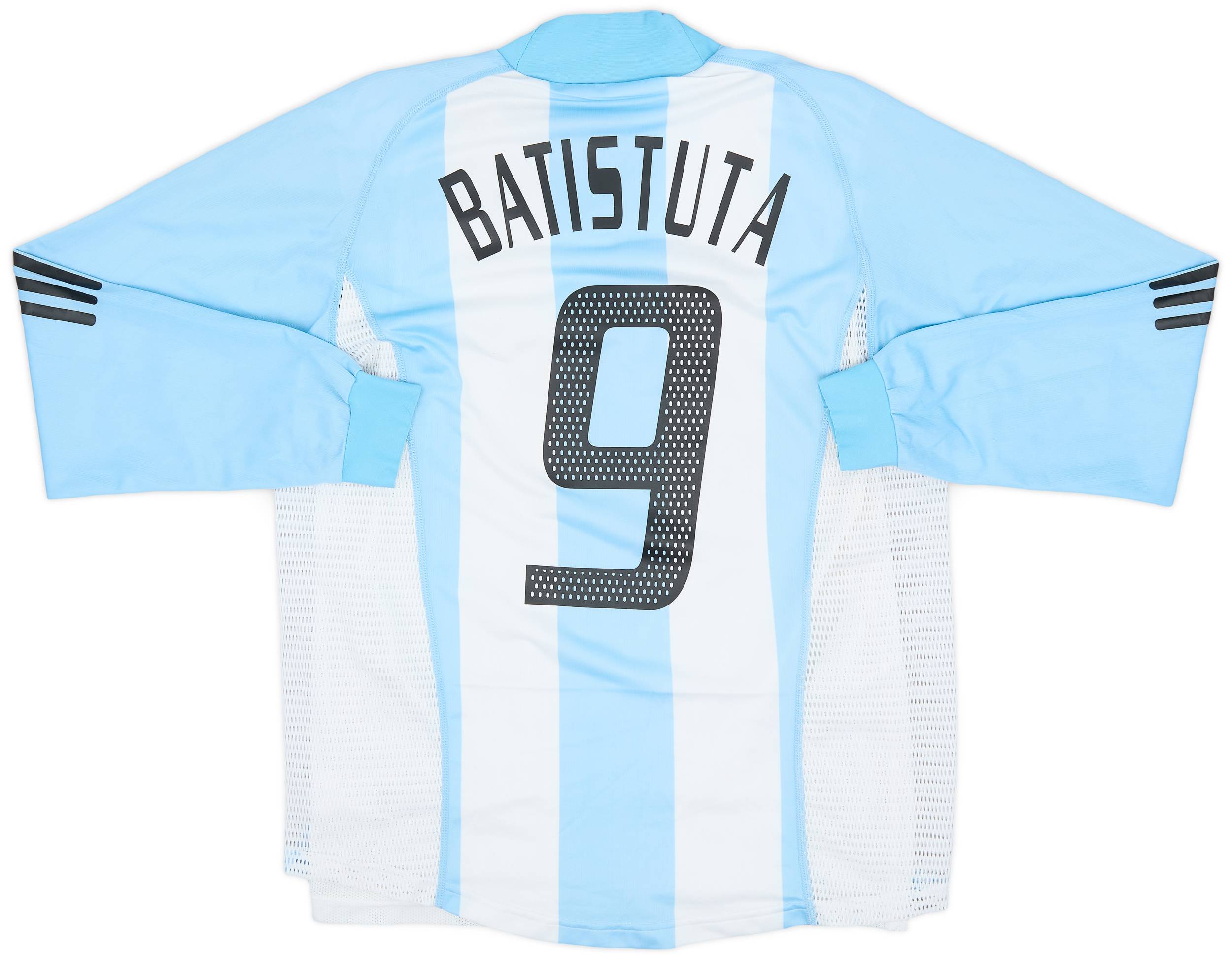 2002-04 Argentina Player Issue Home L/S Shirt Batistuta #9 - 8/10 - (S)