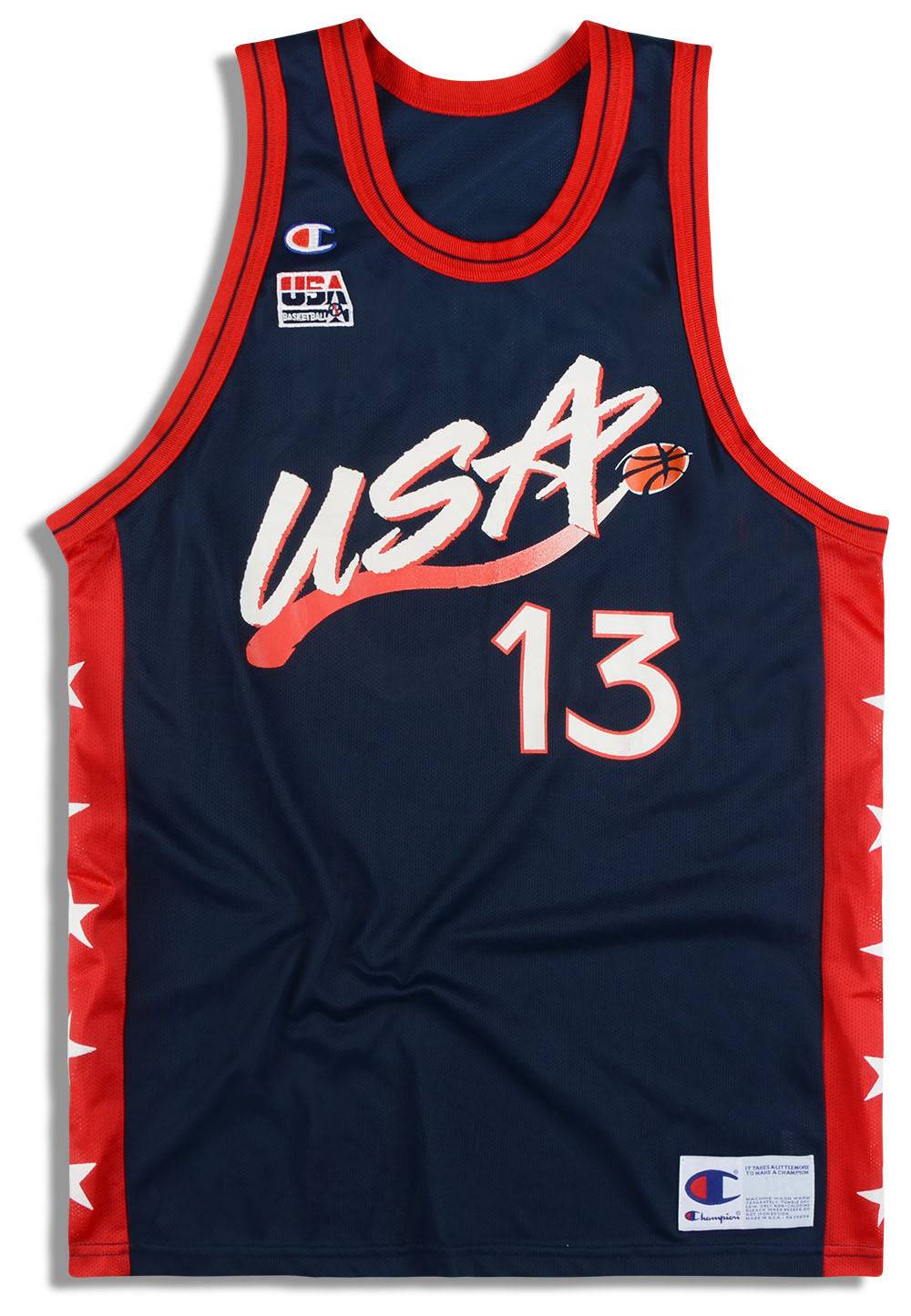 USA O'NEAL 13 ユニフォーム 44 ドリームチーム2　ユニフォーム Shaq O'Neal #13 USA Dream Team Basketball Jersey - 99Jersey
