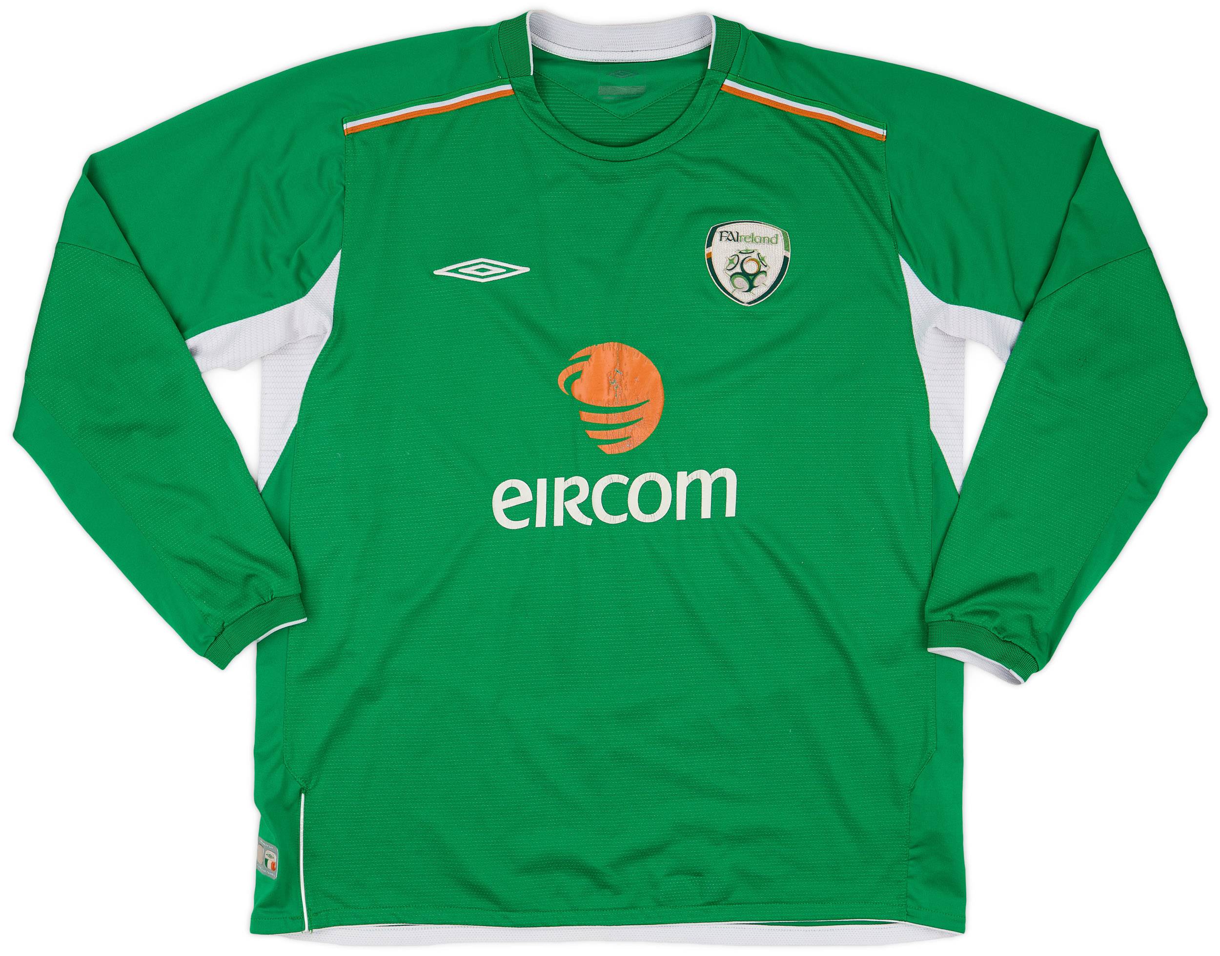 2004-06 Ireland Home L/S Shirt - 5/10 - (XL)