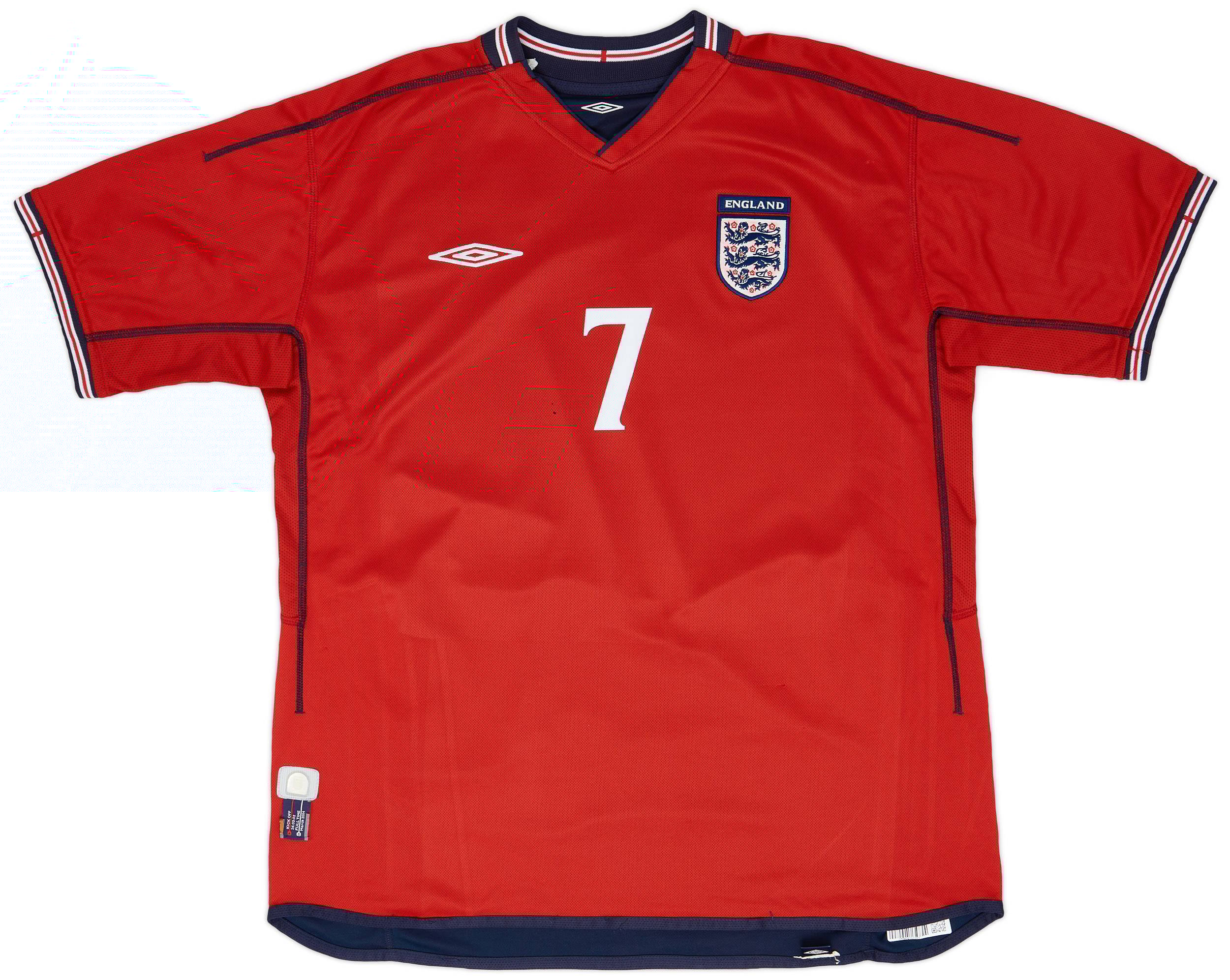 2002-04 England Away Shirt Beckham #7 - 6/10 - (XL)