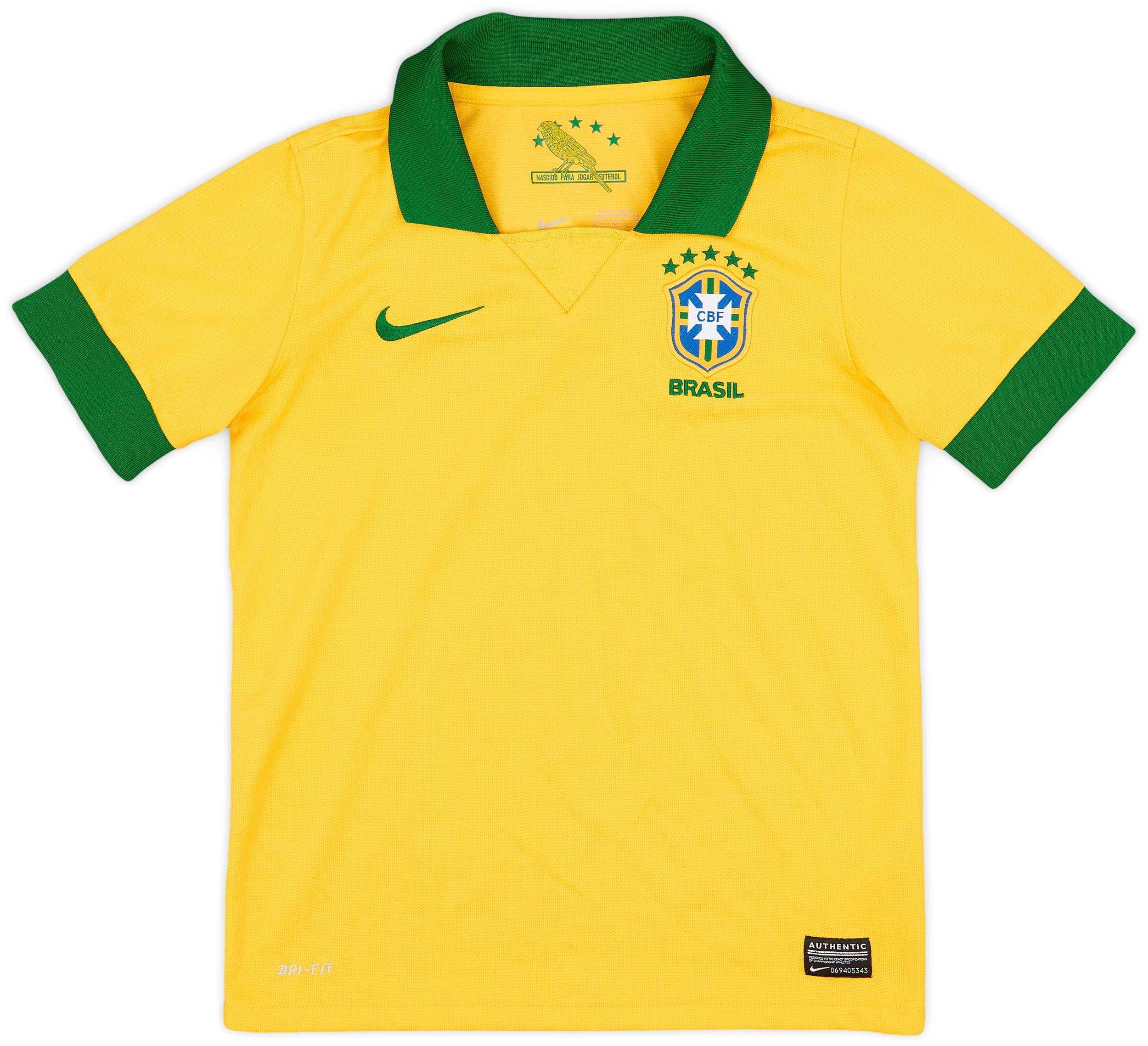 2013 Brazil Home Shirt - 8/10 - (M.Boys)