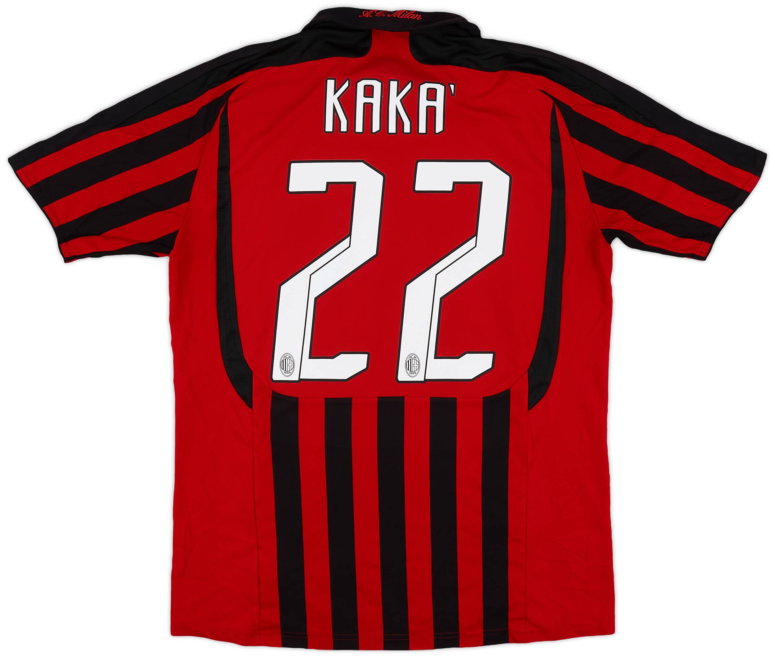 2007-08 AC Milan Home Shirt Kaka #22 - 4/10 - (M)