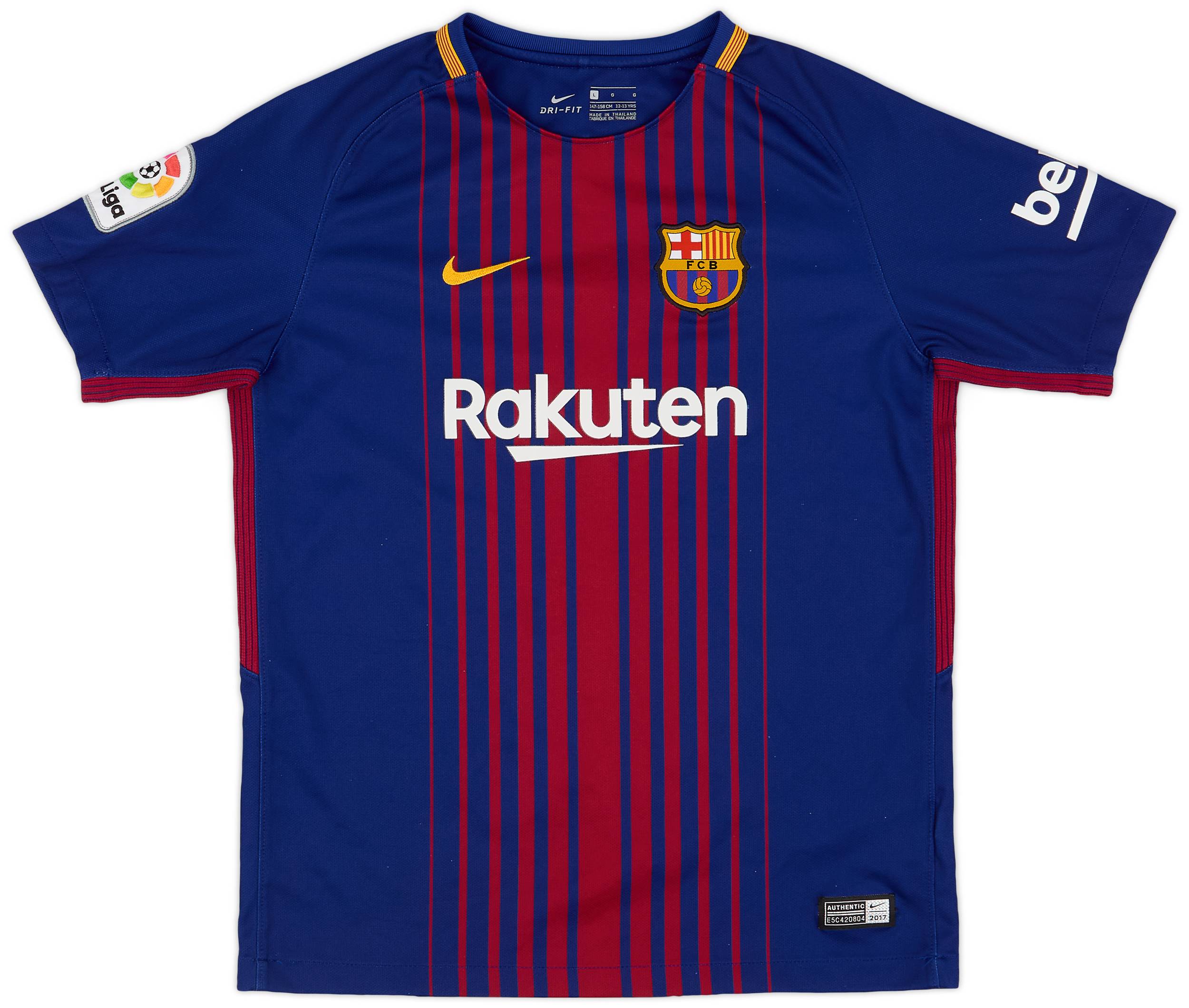 2017-18 Barcelona Home Shirt - 8/10 - (L.Boys)
