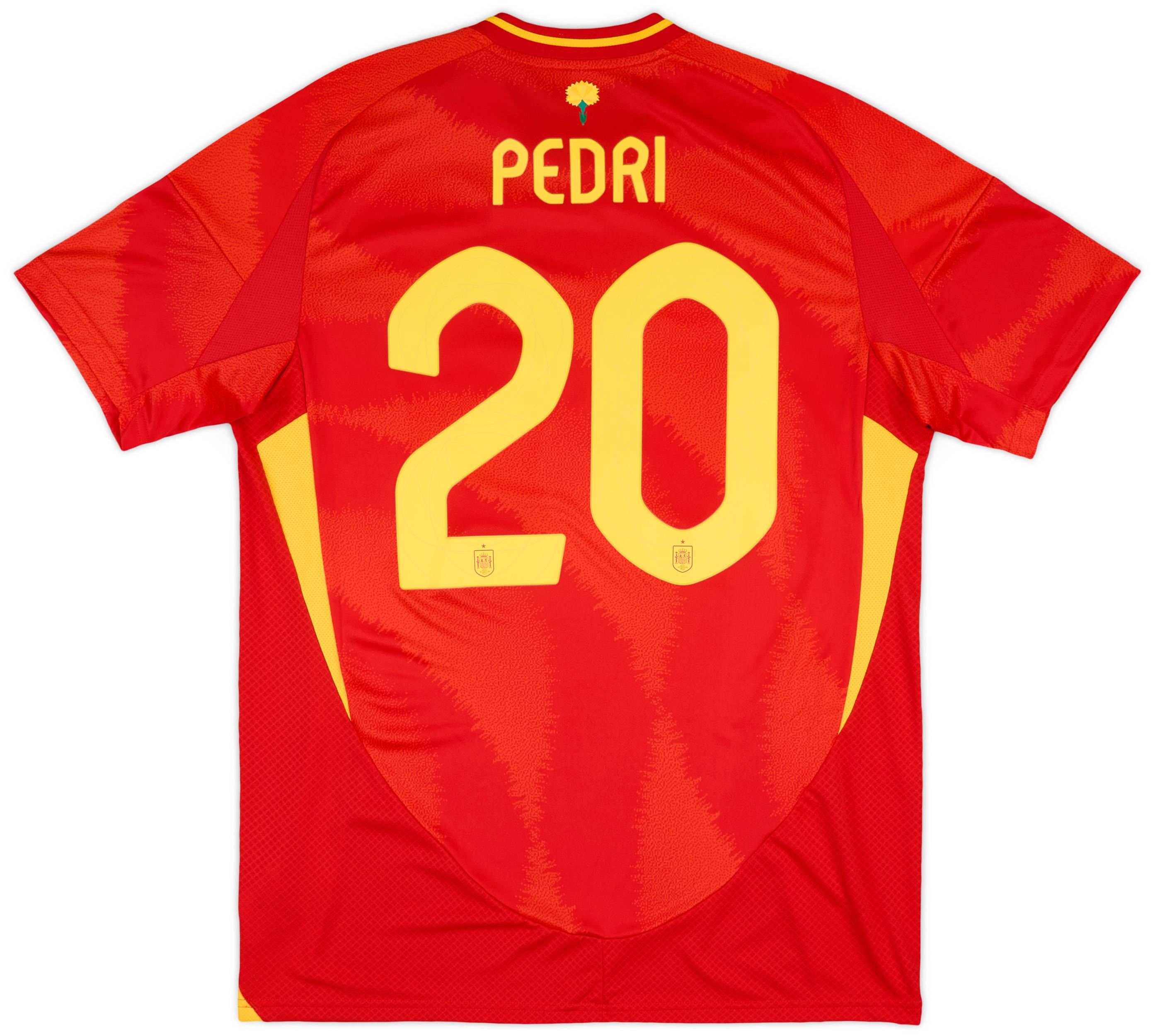 2026W杯 スペイン代表 PEDRI 20番 半袖 シャツ 2024-25 Spain Home Shirt Pedri #20