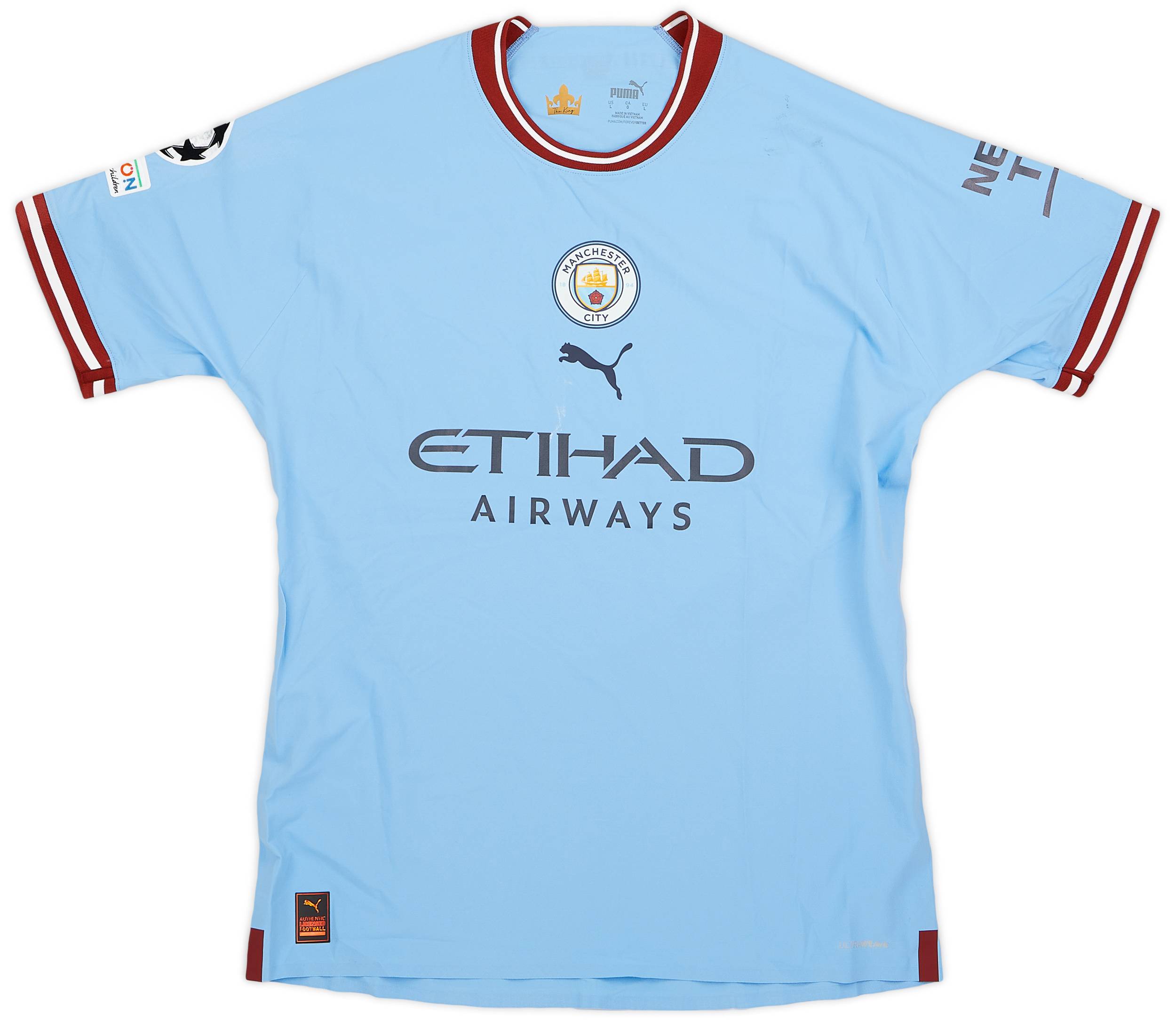 2022-23 Manchester City Player Issue Champions League Home Shirt