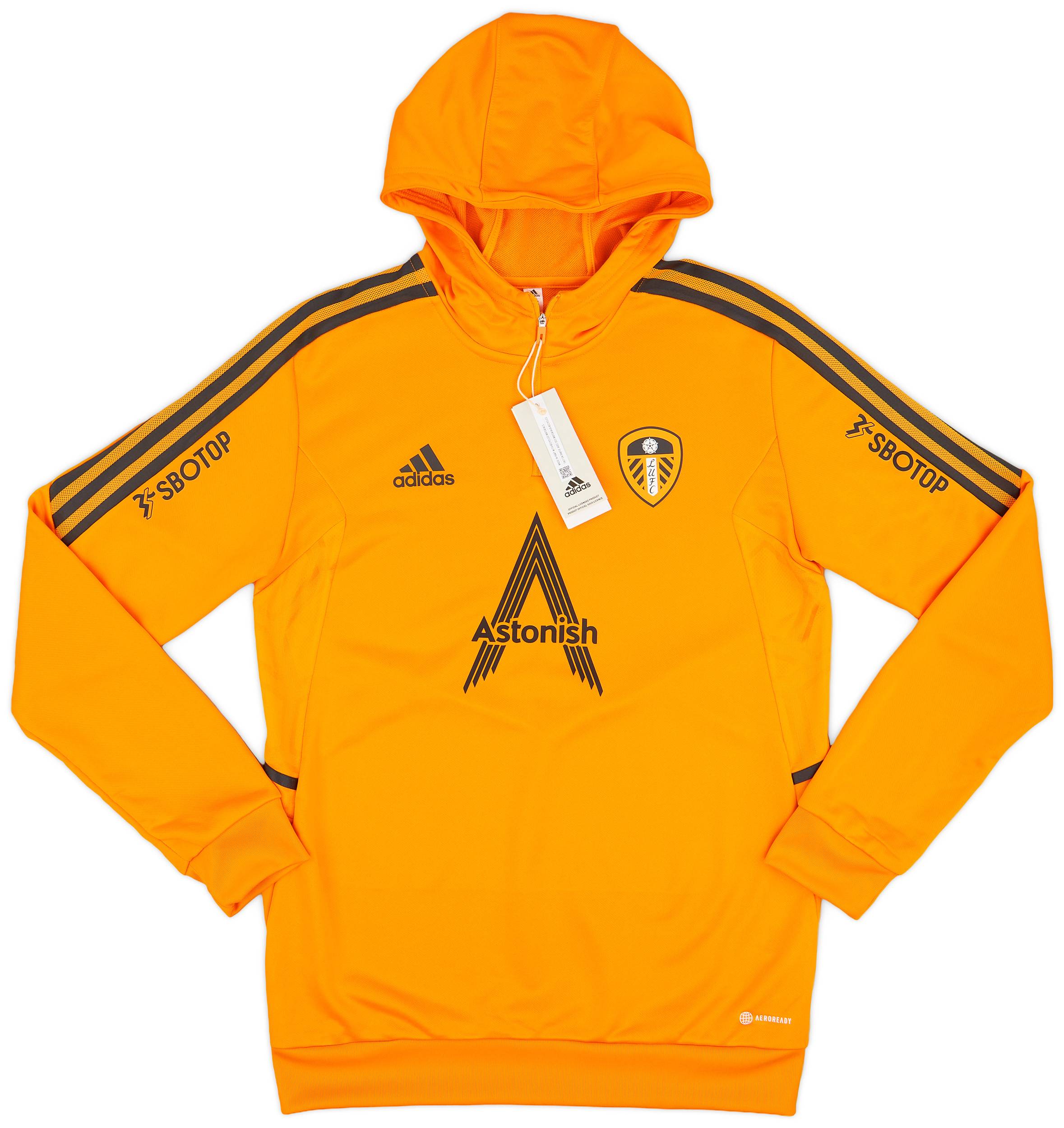 2023-24 Leeds United adidas 1/4 Zip Hooded Top (S)