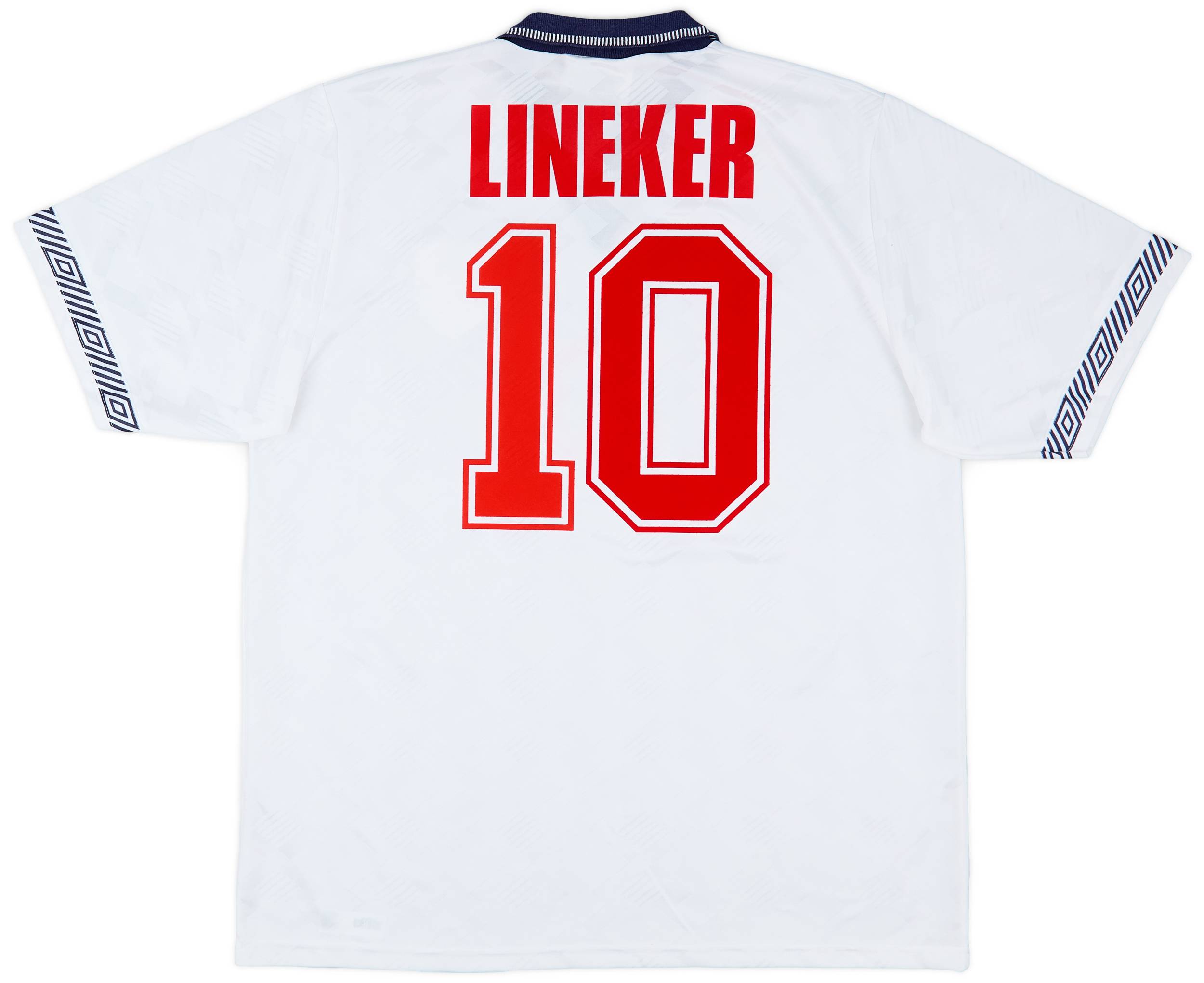 1990-92 England Home Shirt Lineker #10 - 9/10 - (XL)