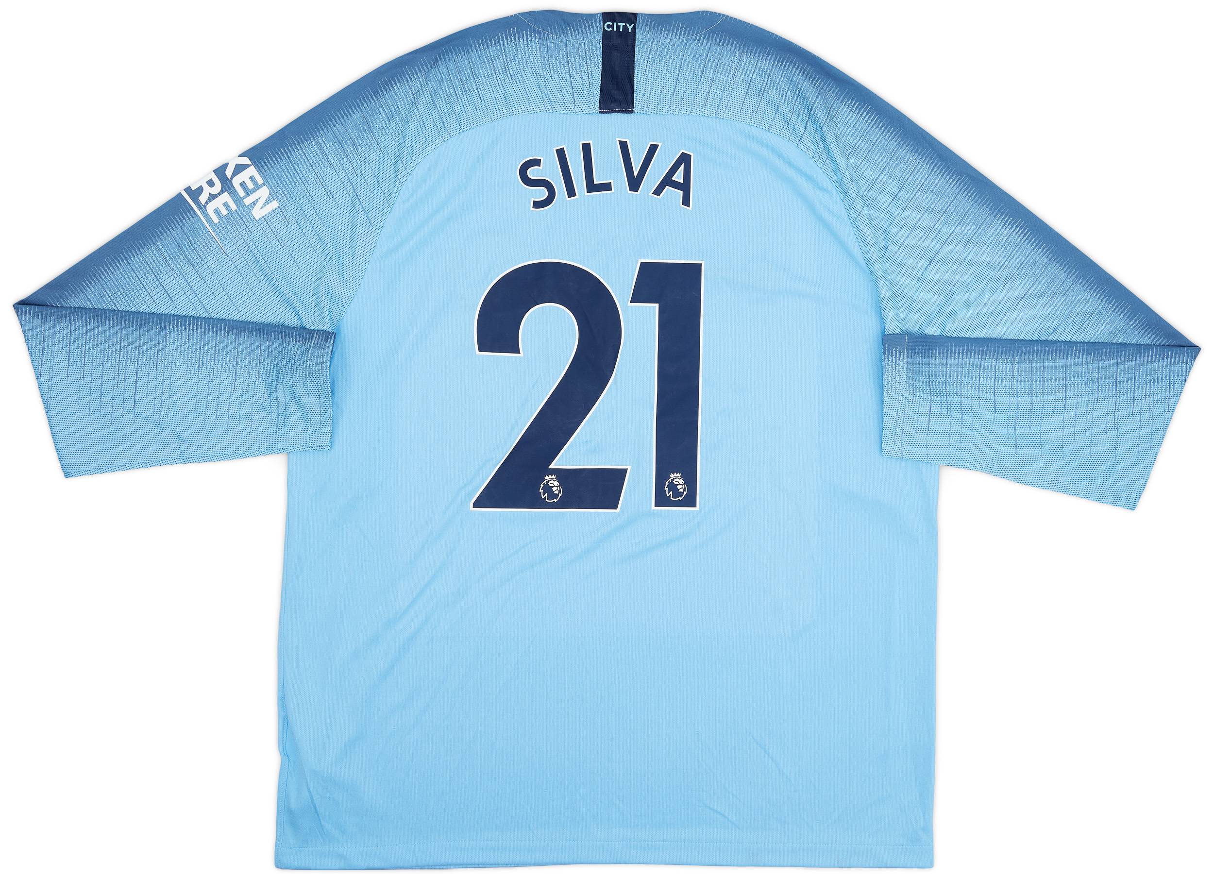 2018-19 Manchester City Home L/S Shirt Silva #21 (XL)
