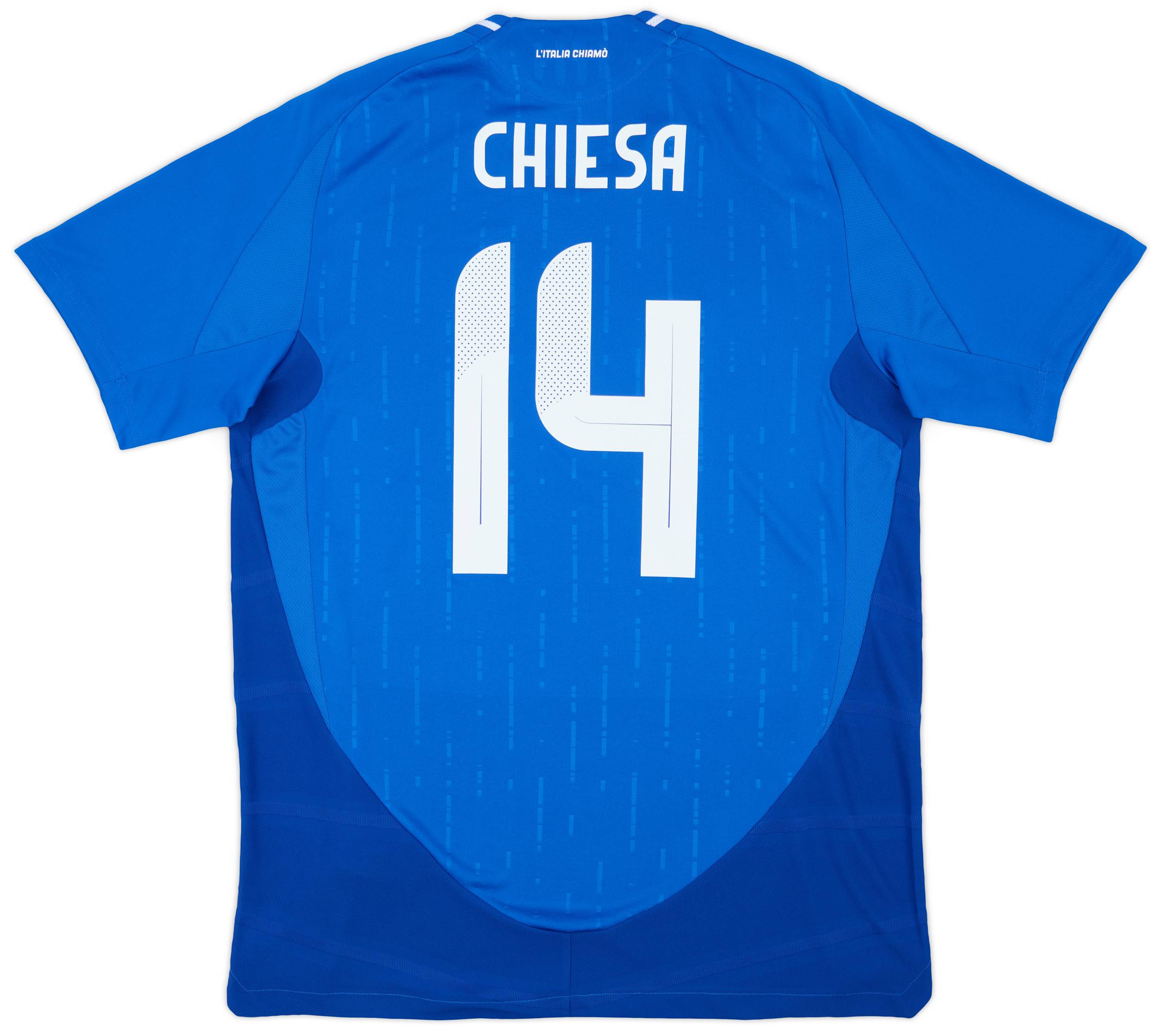 イタリア代表 CHIESA 14 サッカーウェア上下 2024-25 Italy Authentic Home Shirt Chiesa #14