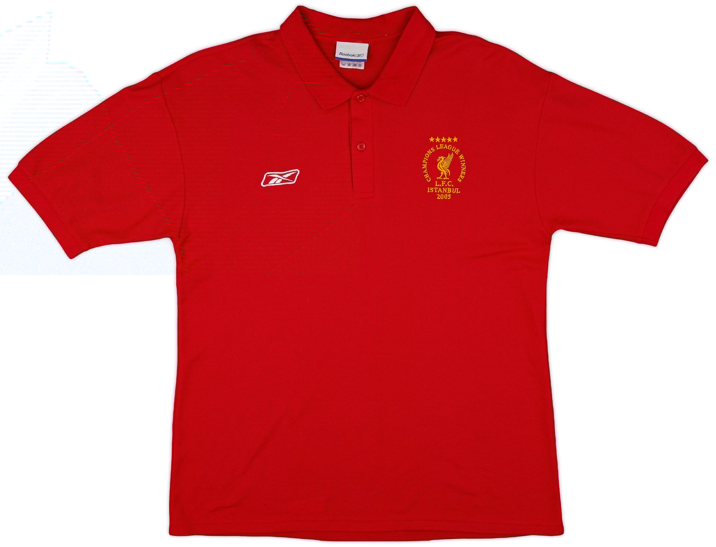2005 Liverpool CL Winners Reebok Polo Shirt 9 10 M