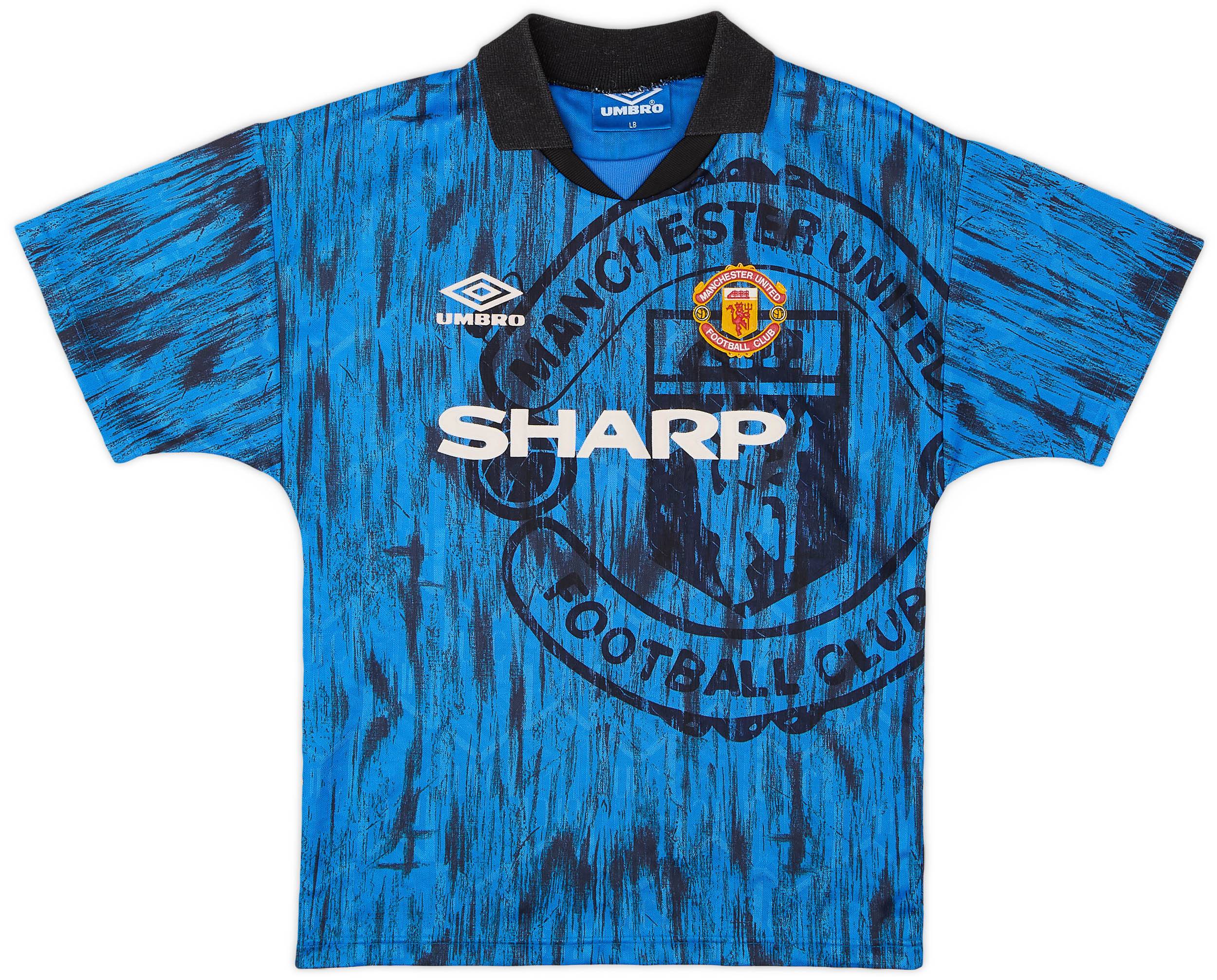 1992-93 Manchester United Away Shirt - 8/10 - (L.Boys)