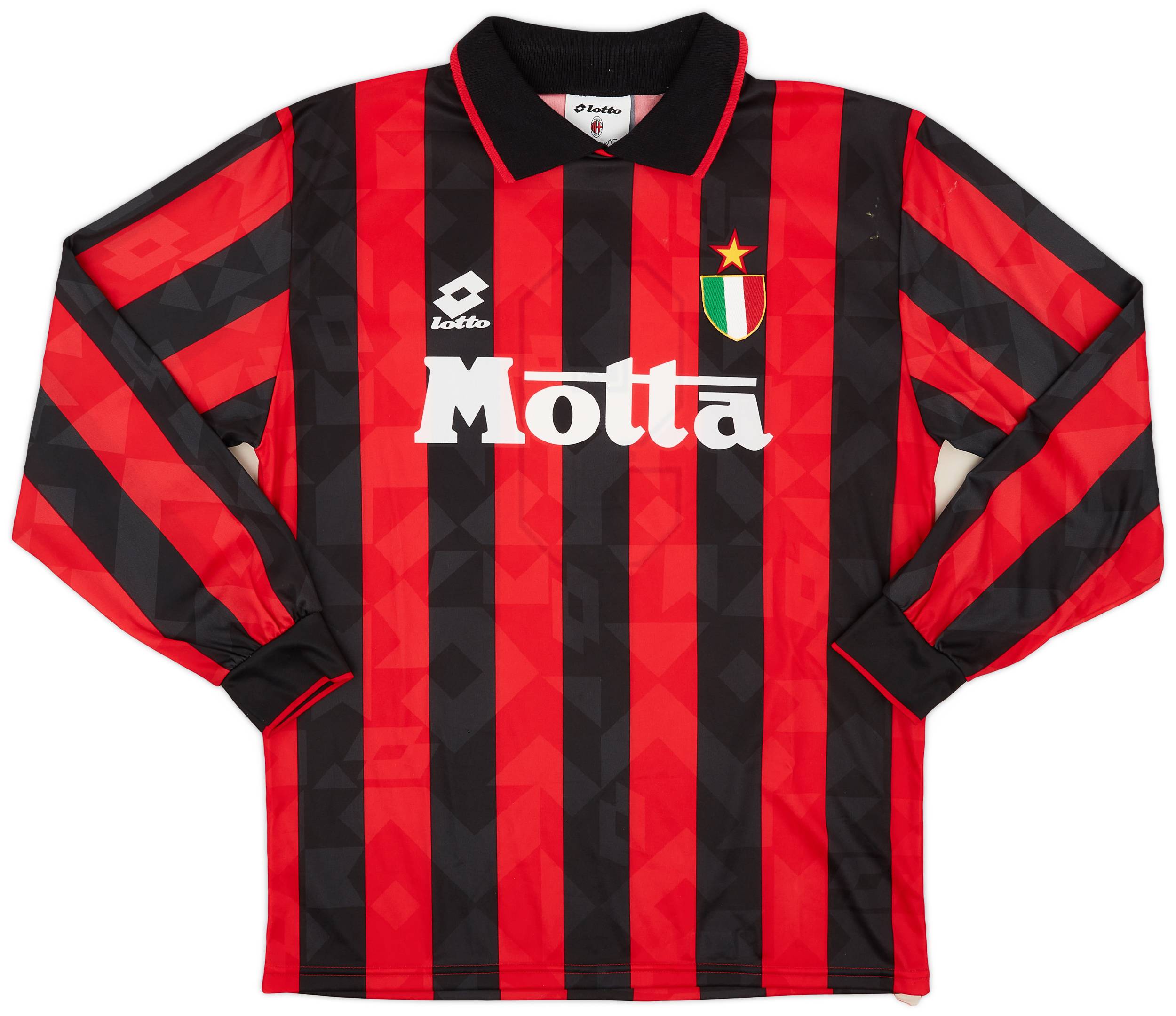 1993-94 AC Milan Home L/S Shirt #9 - 7/10 - (M)