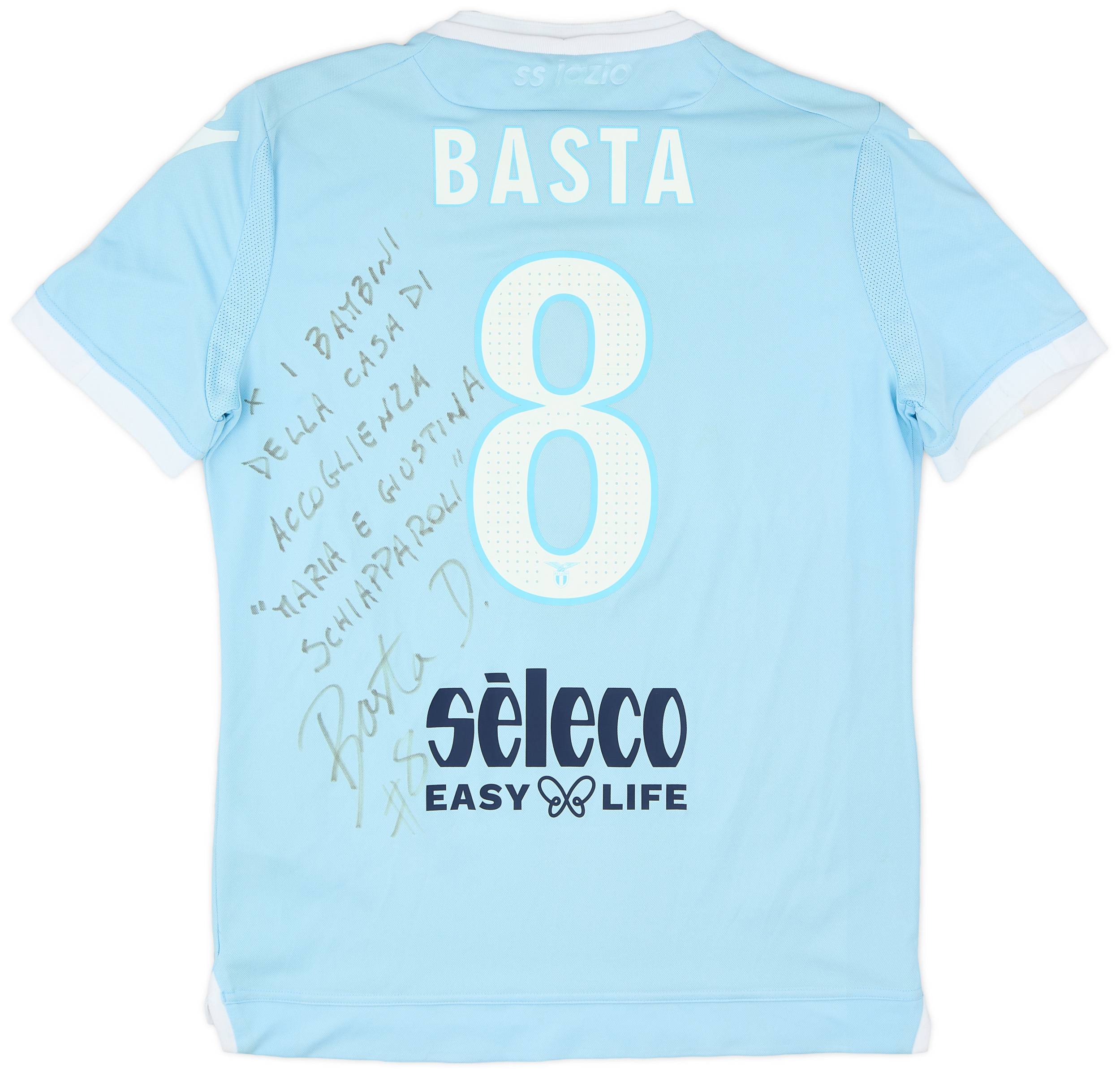 2017-18 Lazio Match Issue Signed Home Shirt Basta #8