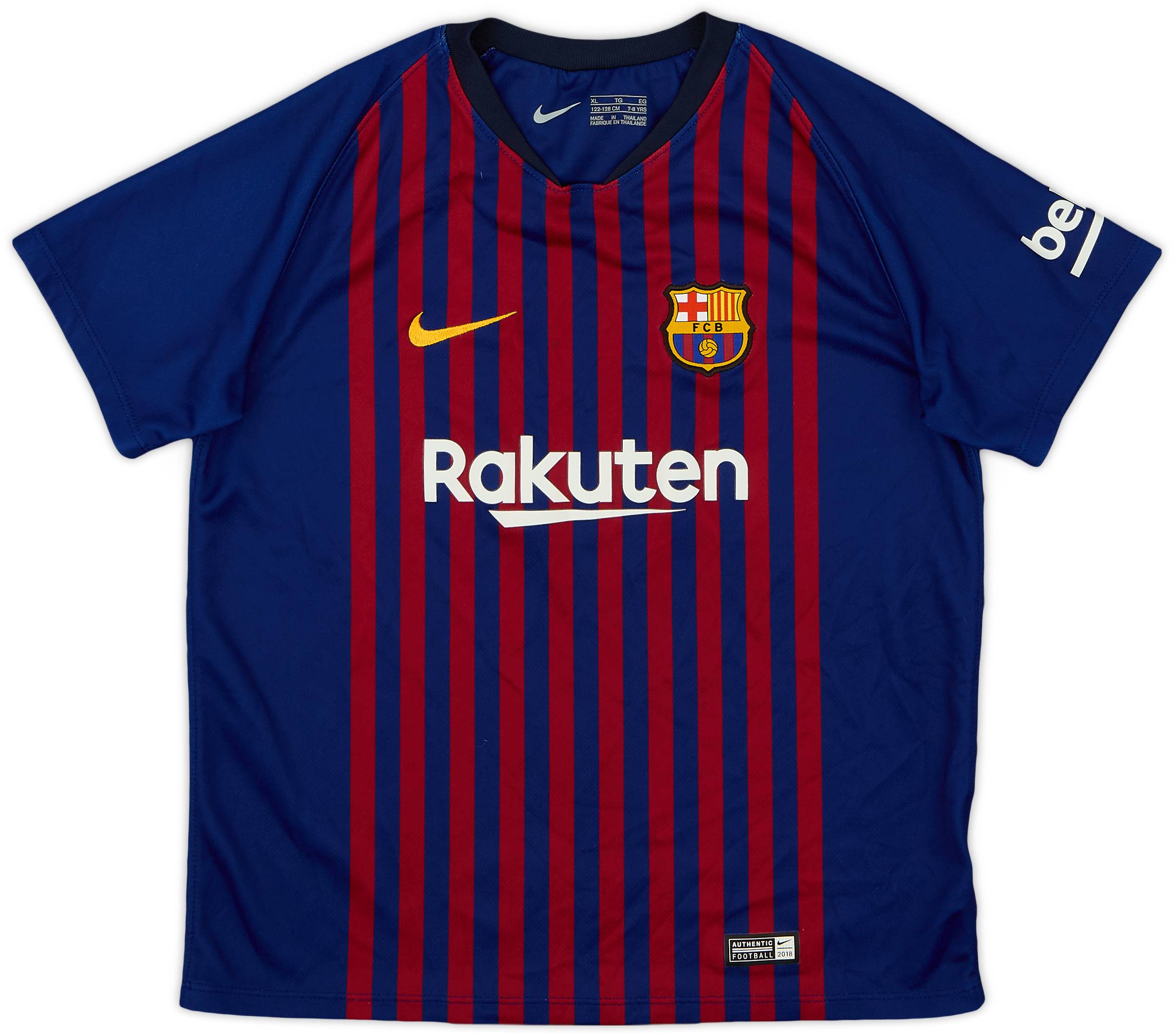 2018-19 Barcelona Home Shirt - 8/10 - (7-8 Years)