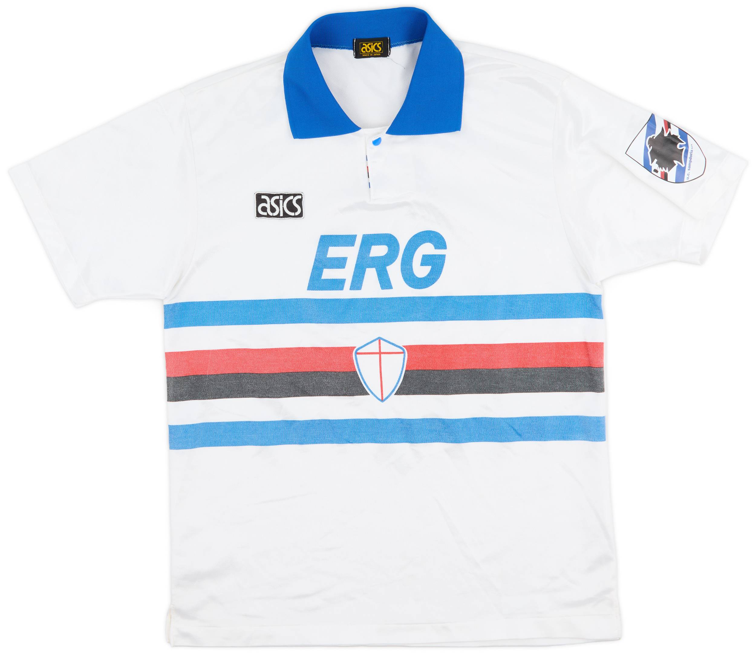 Sampdoria サンプドリア1994-1995 Awayサッカーユニフォー厶 Sampdoria Away football shirt 1994 - 1995. Sponsored by ERG