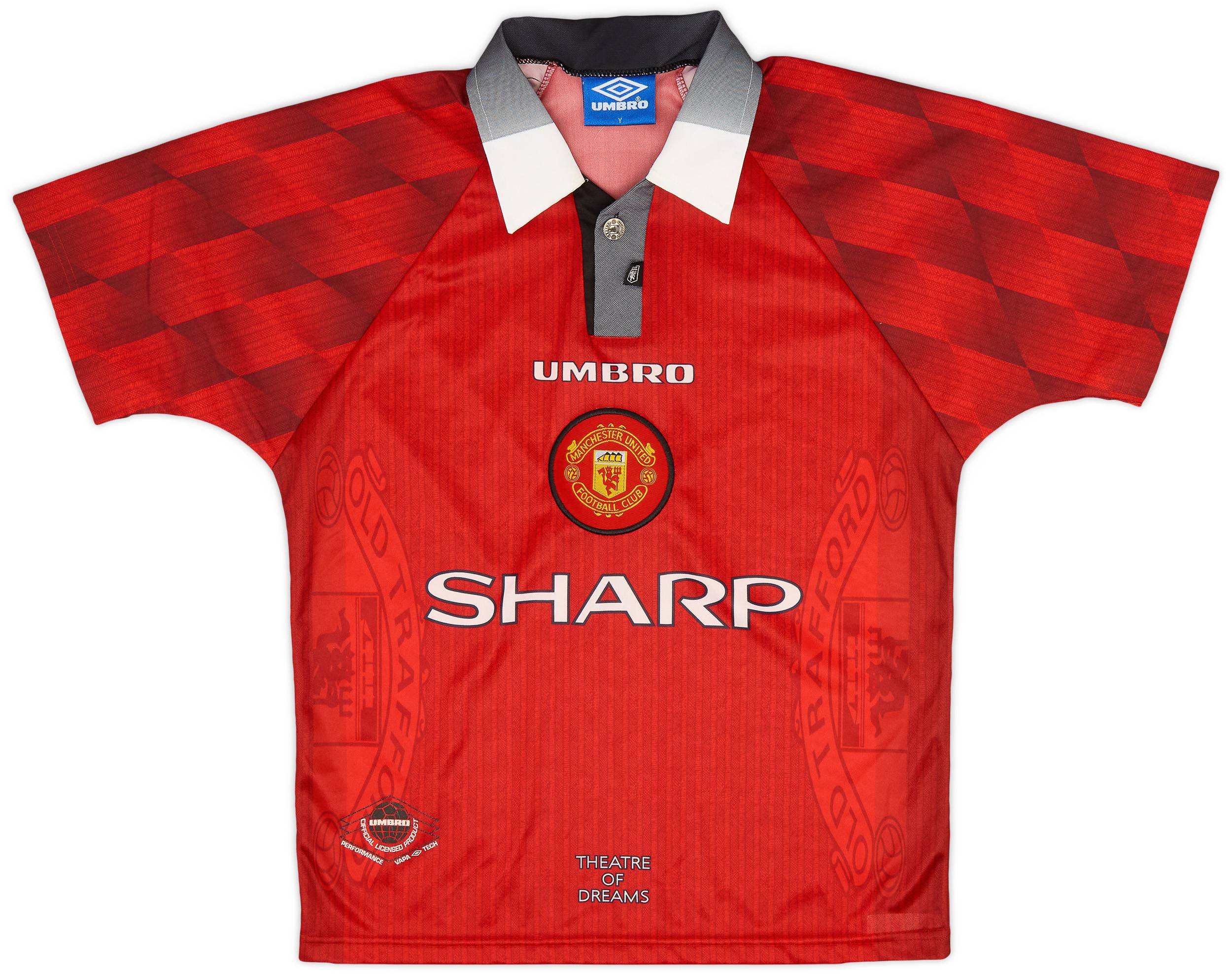 1996-98 Manchester United Home Shirt - 9/10 - (Y)