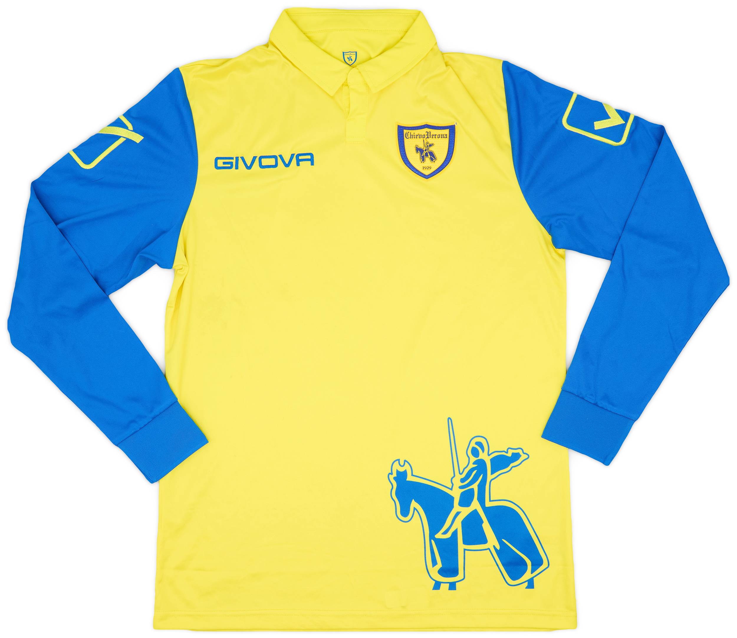 2020-21 Chievo Verona Home L/S Shirt - 9/10 - (M)