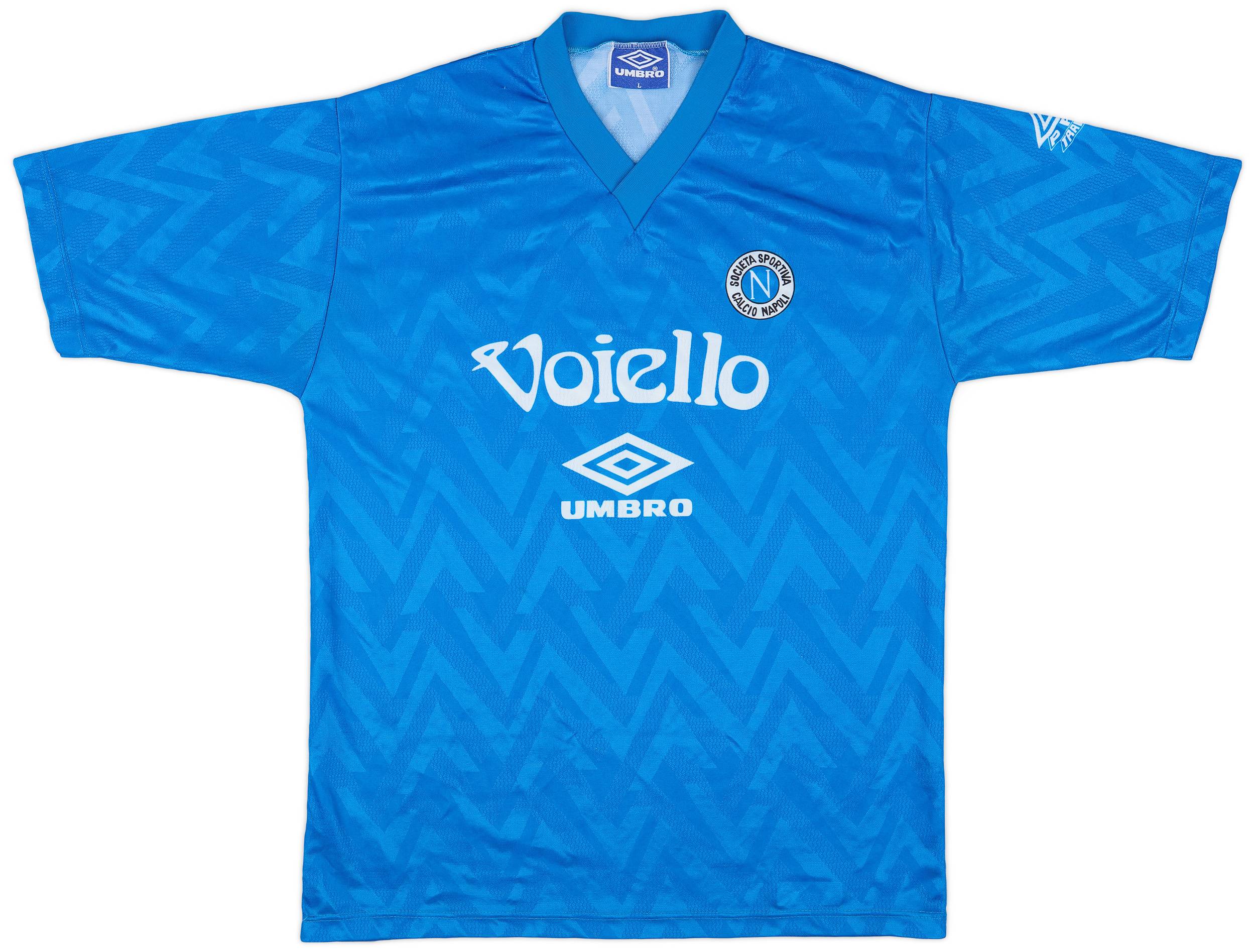 1991-92 Napoli Umbro Training Shirt - 8/10 - (L)