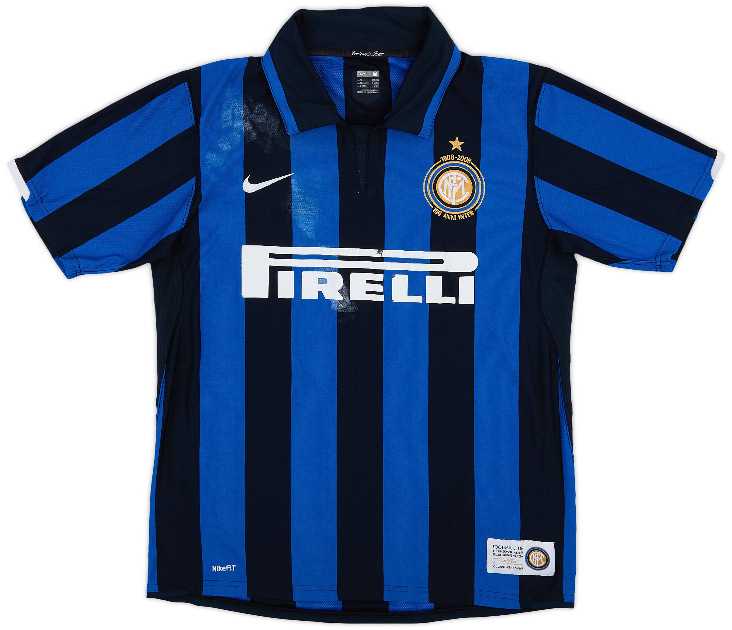 人気絶頂 Inter 2007-08 Milan 4 - #8 Ibrahimovic Shirt Home Centenary トップス