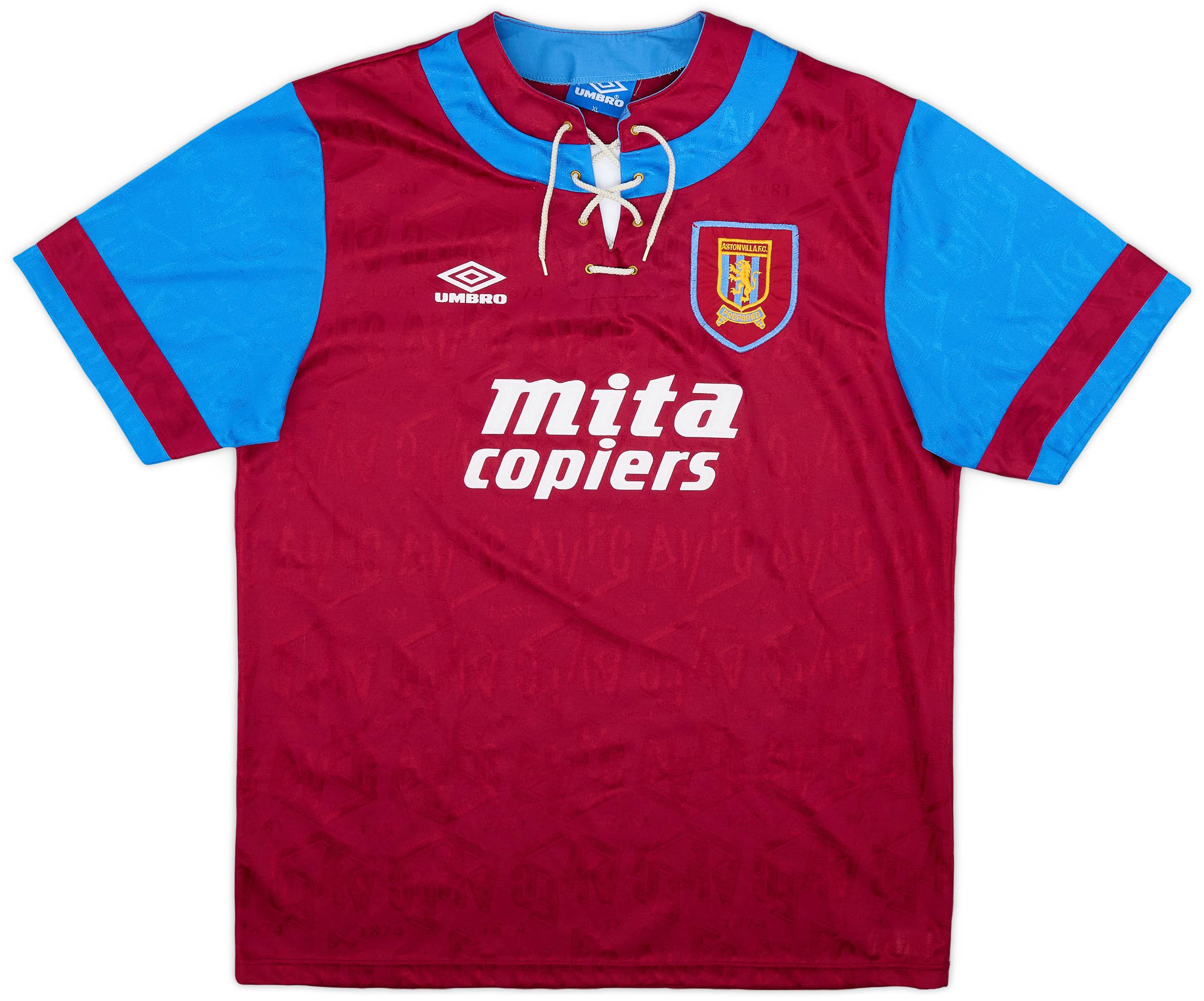 1992-93 Aston Villa Home Shirt - 9/10 - (XL)