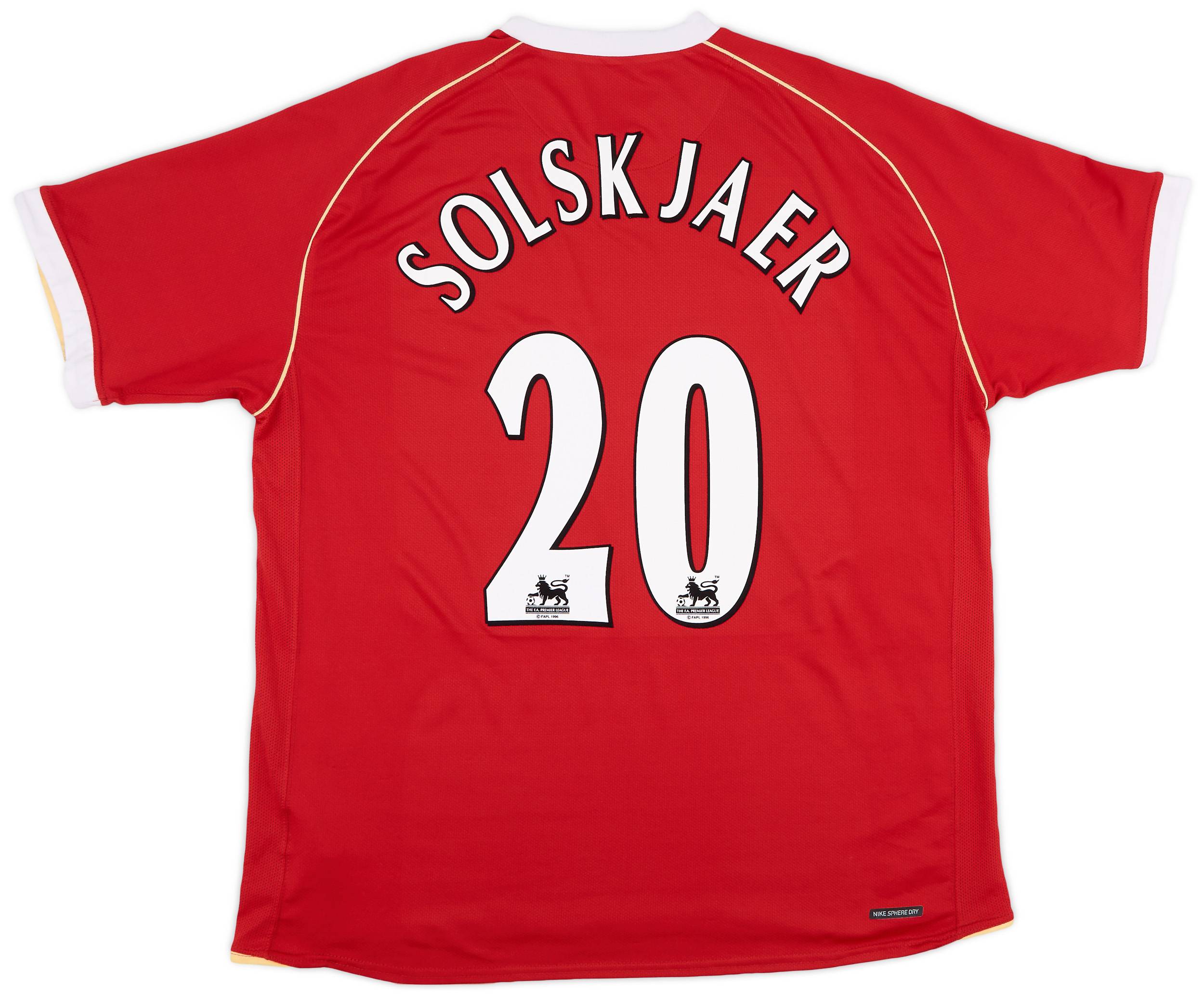 2006-07 Manchester United Home Shirt Solskjaer #20 - 9/10 - (XXL)
