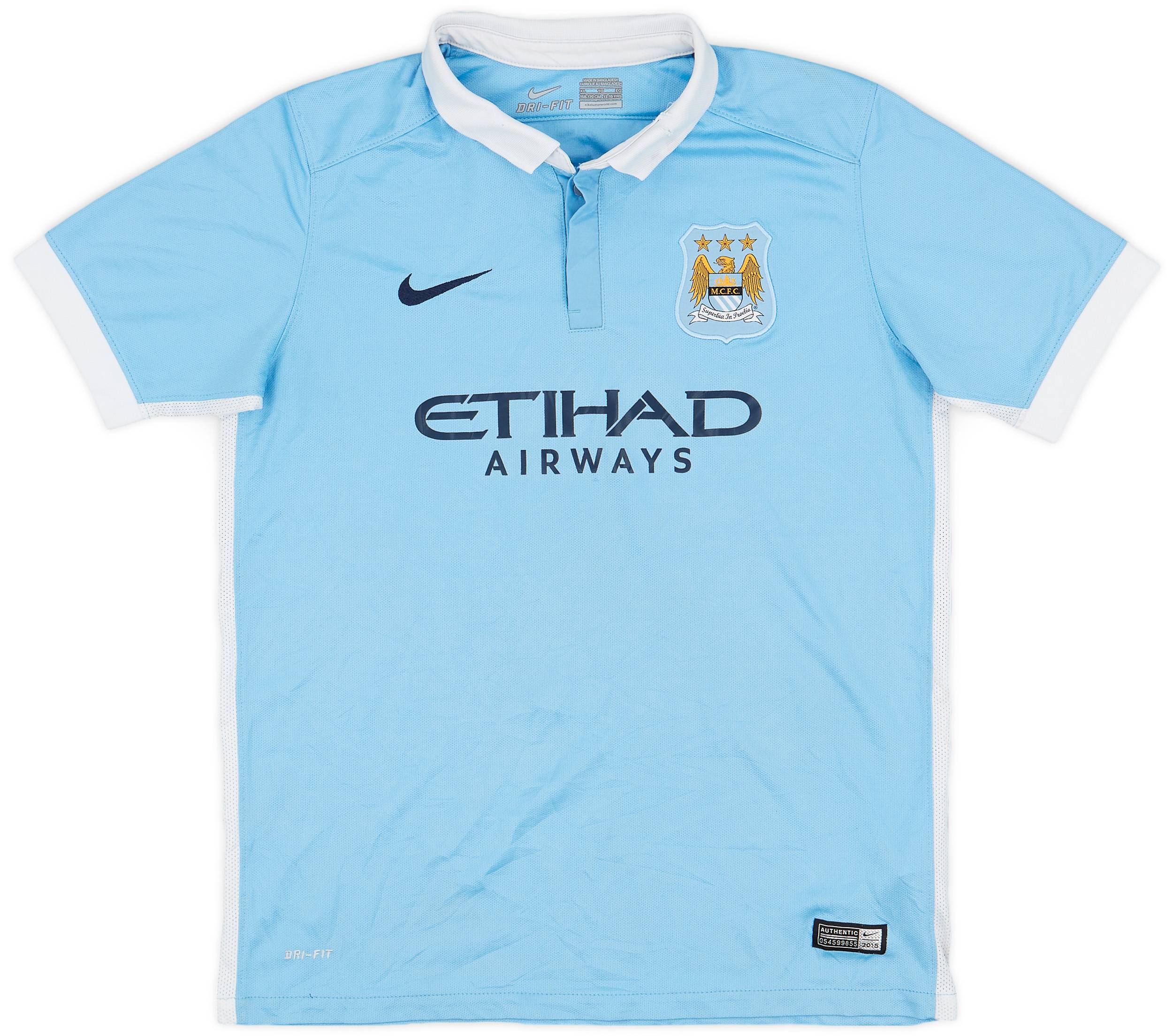2015-16 Manchester City Home Shirt - 5/10 - (XL.Boys)