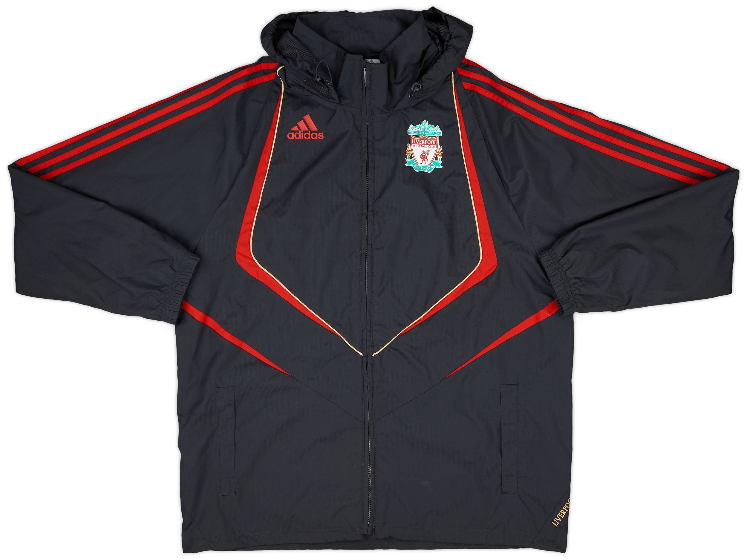 2009-10 Liverpool adidas Hooded Rain Jacket - 8/10 - (L)