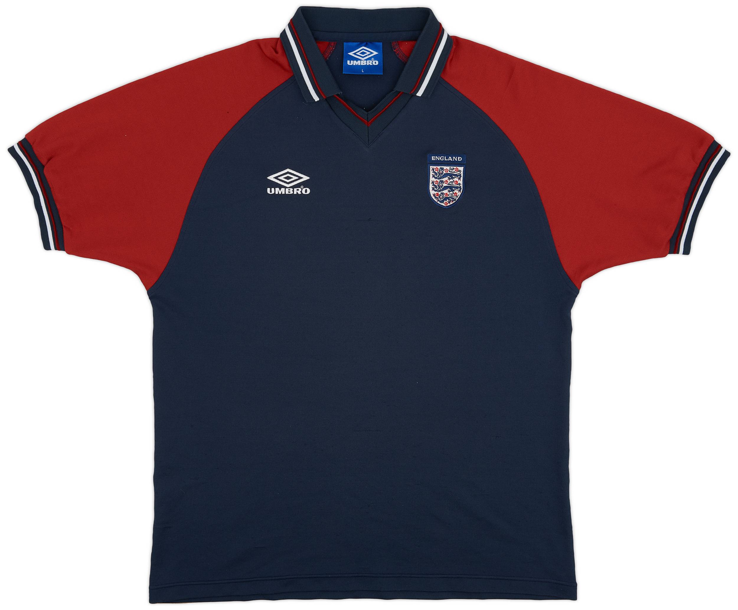 1990s England Umbro Polo Training Shirt - 8/10 - (L)