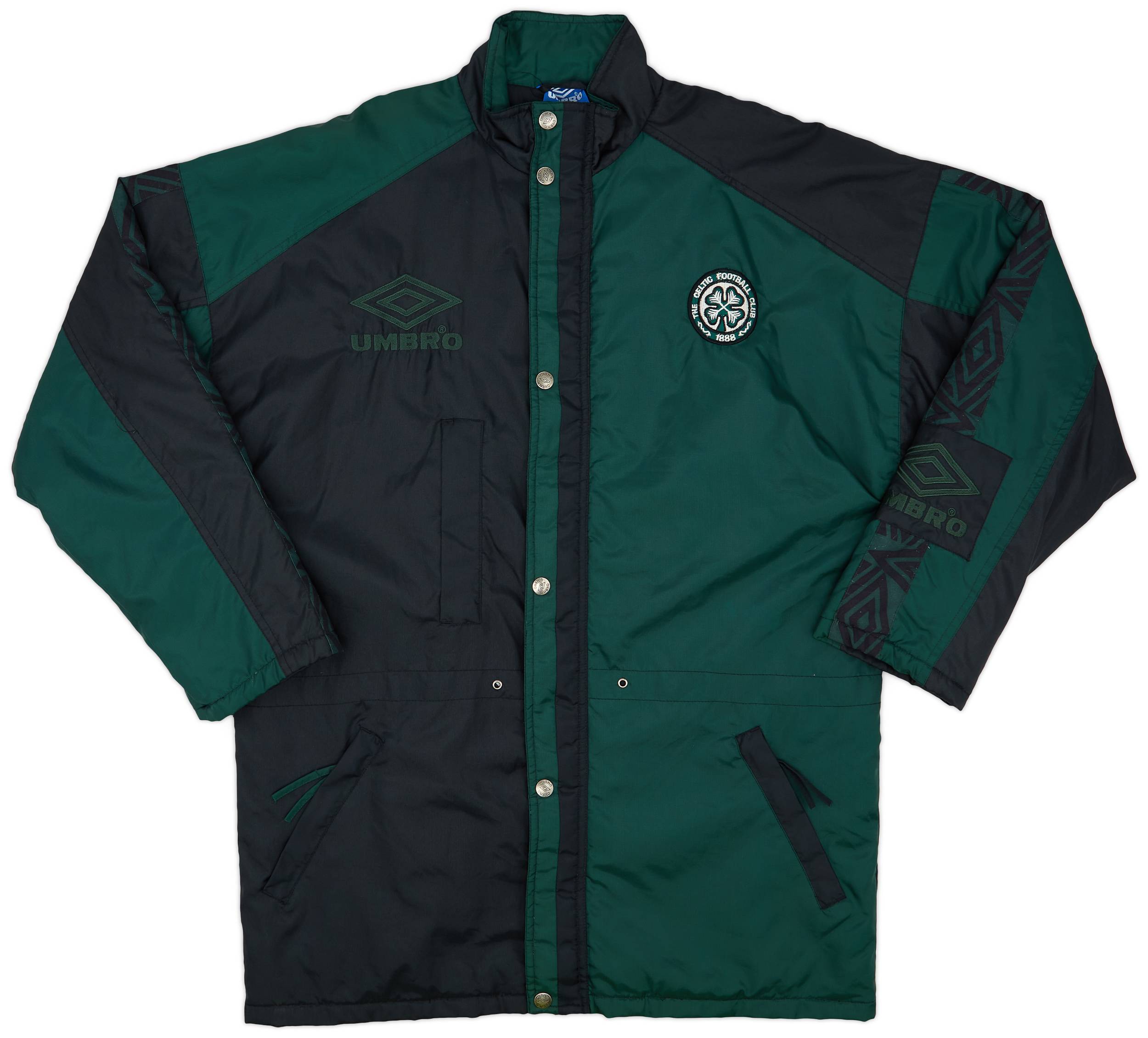 1992 93 Celtic Umbro Padded Bench Coat 9 10 M