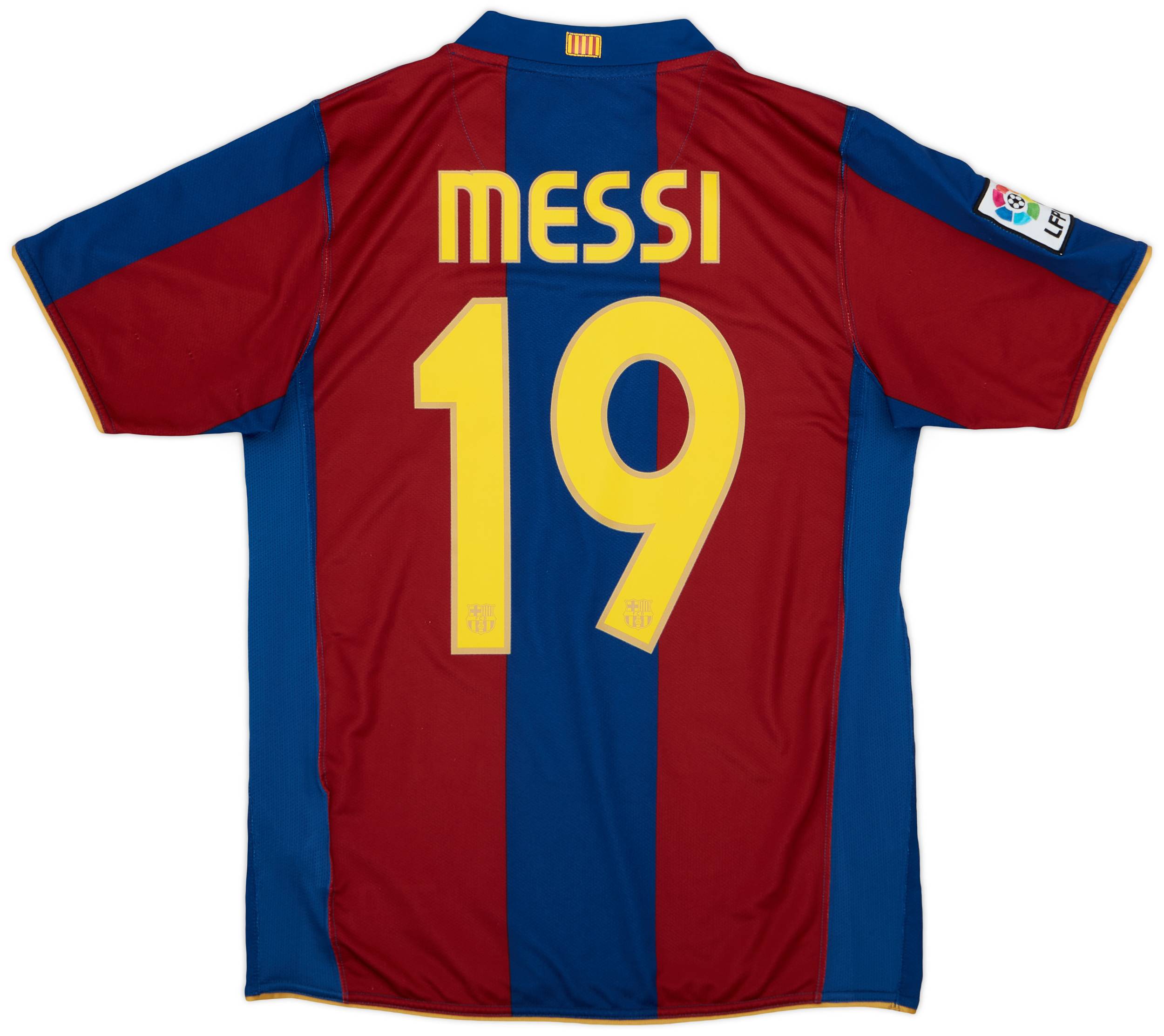 春早割 Messi Shirt Home Barcelona 2007-08 #19 (S) - 7/10 - ウェア