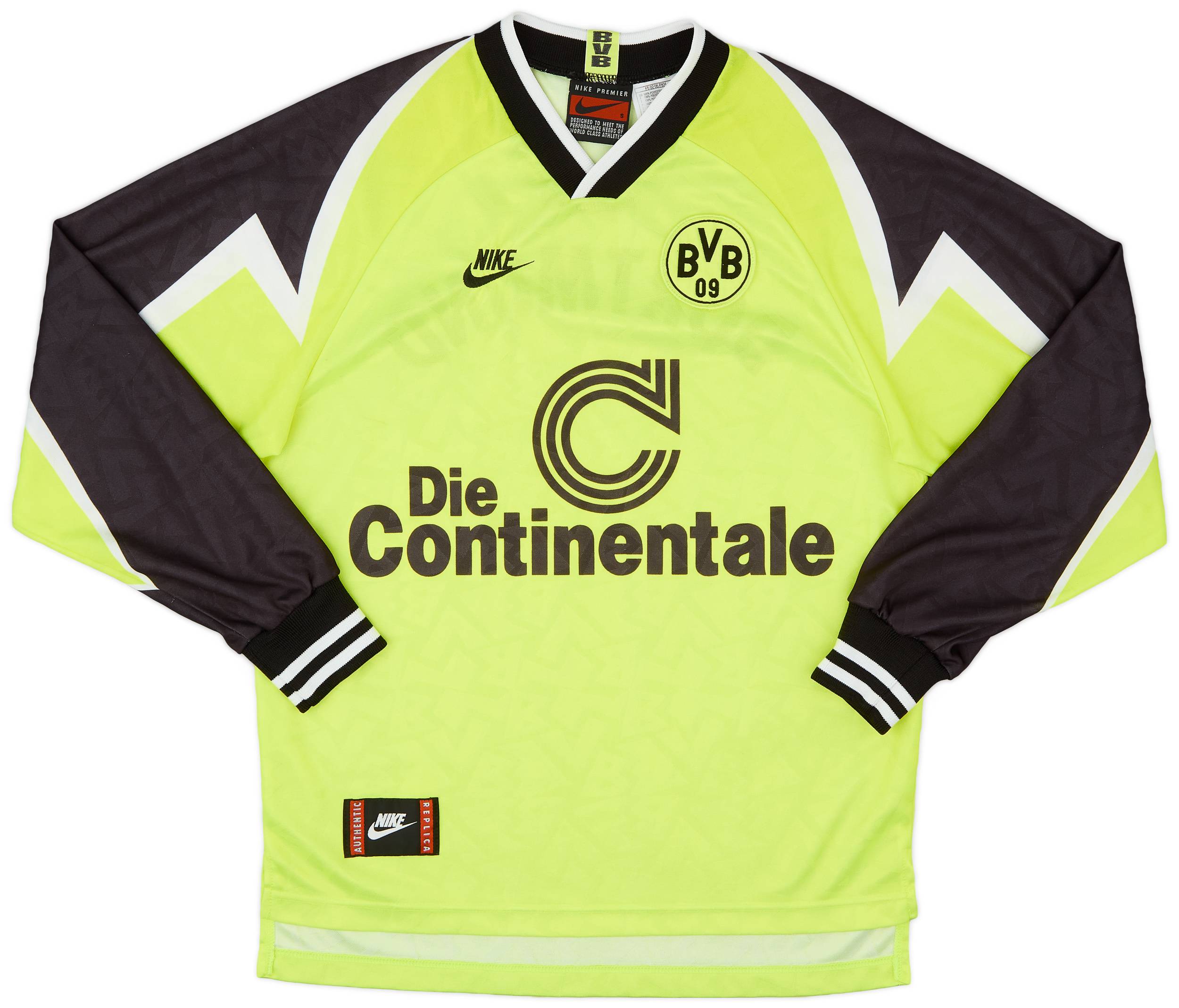 1995-96 Borussia Dortmund Home L/S Shirt - 9/10 - (S)