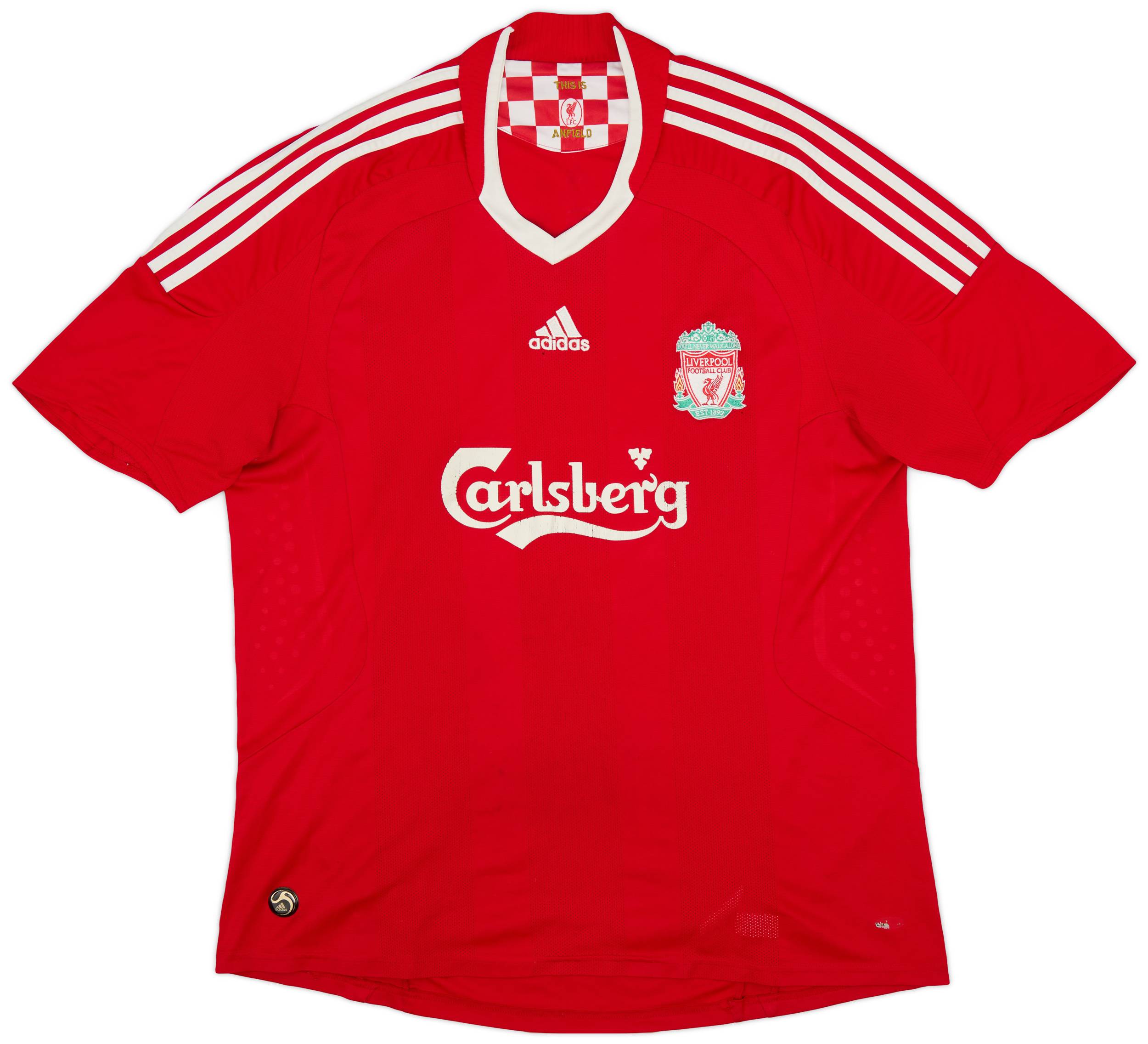 2008-10 Liverpool Home Shirt Gerrard #8 - 6/10 - (XL)