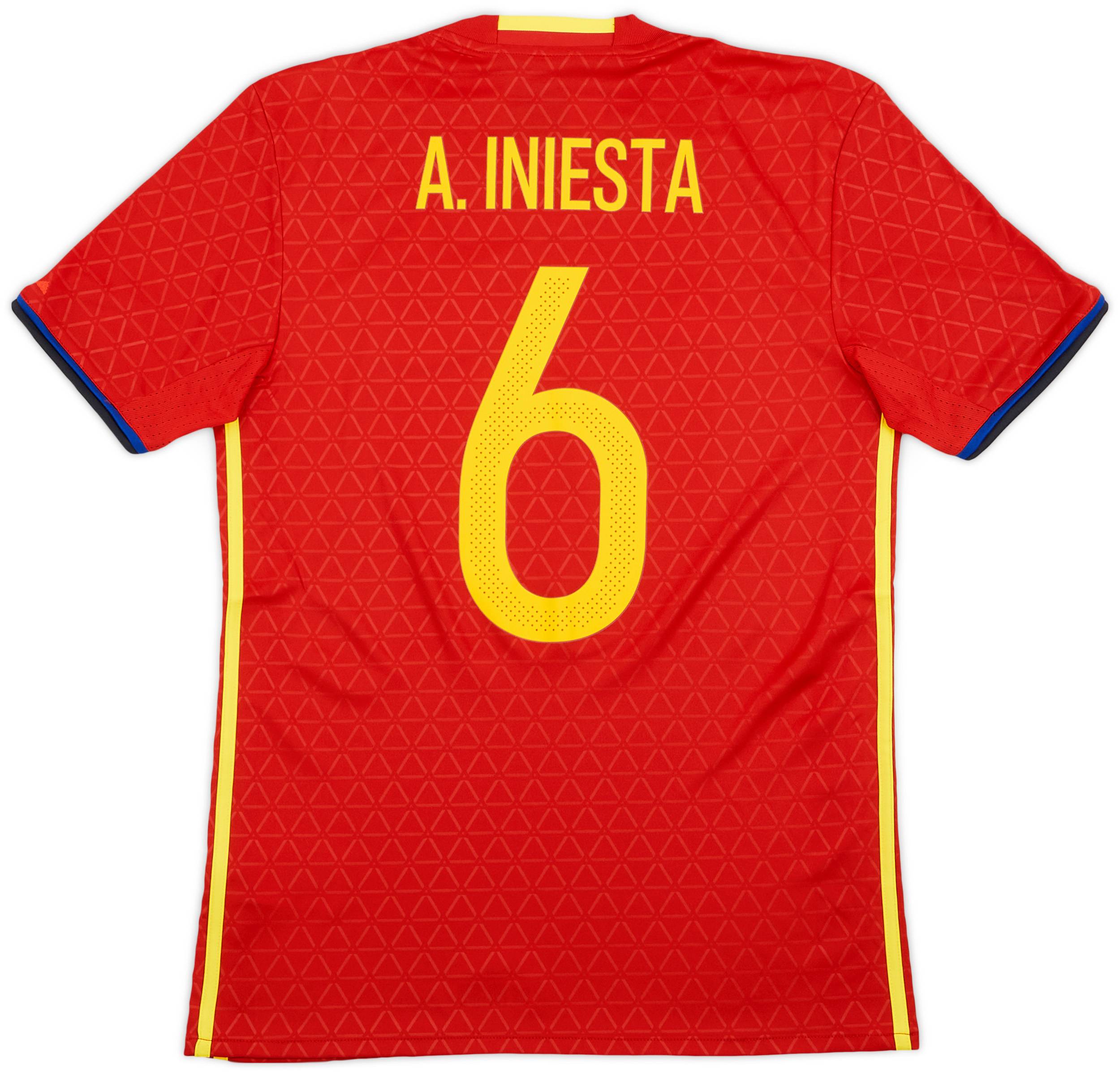 2016-17 Spain Home Shirt A. Iniesta #6 (S)