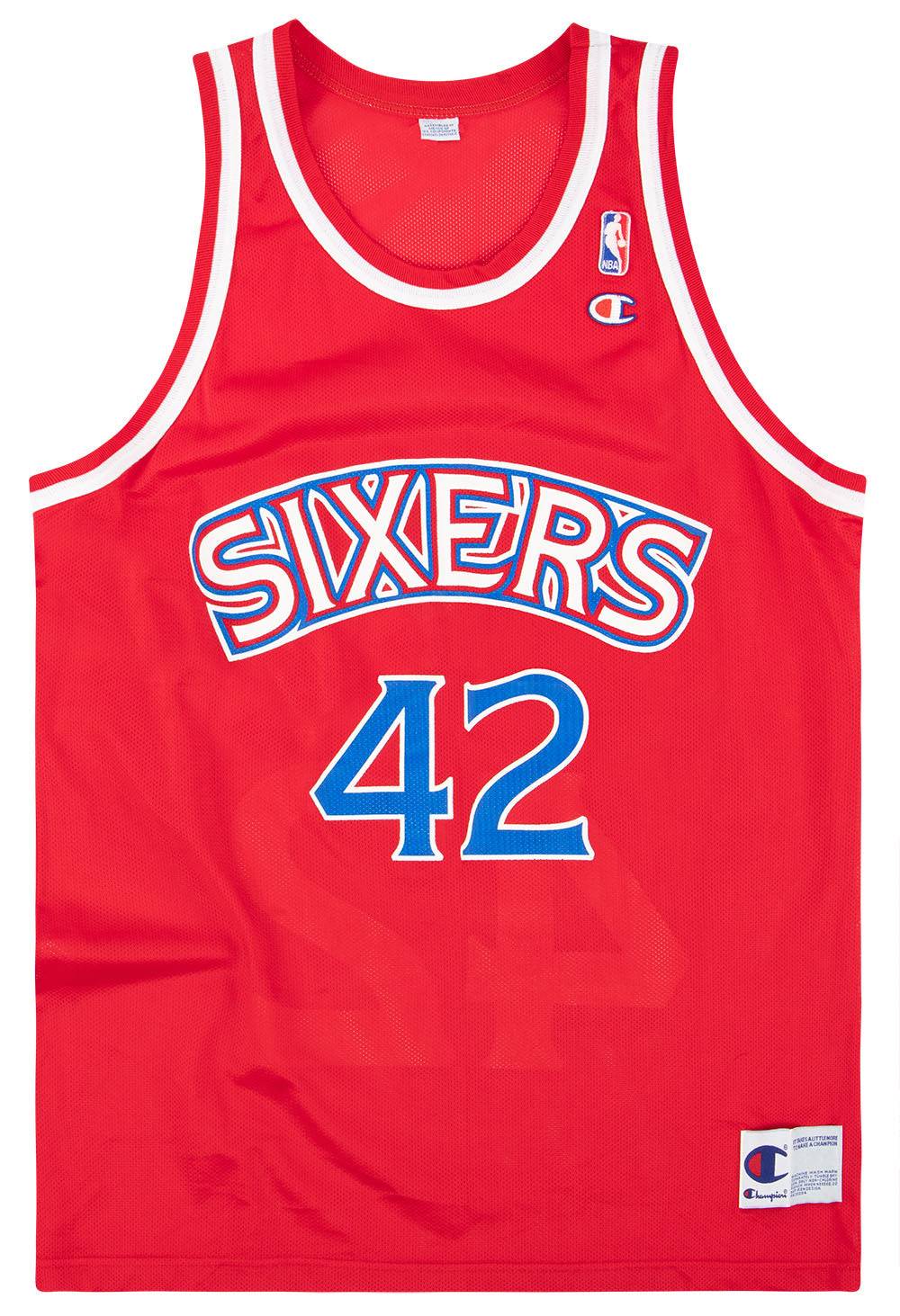 1995-97 Philadelphia 76ers Stackhouse #42 Champion Jersey (Away) XL
