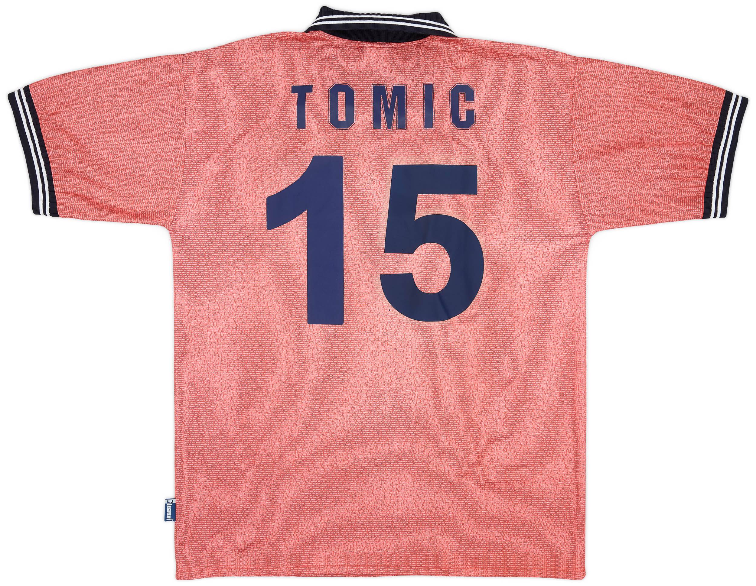 2000-01 Alaves Match Worn UEFA Cup Away Shirt Tomic #15
