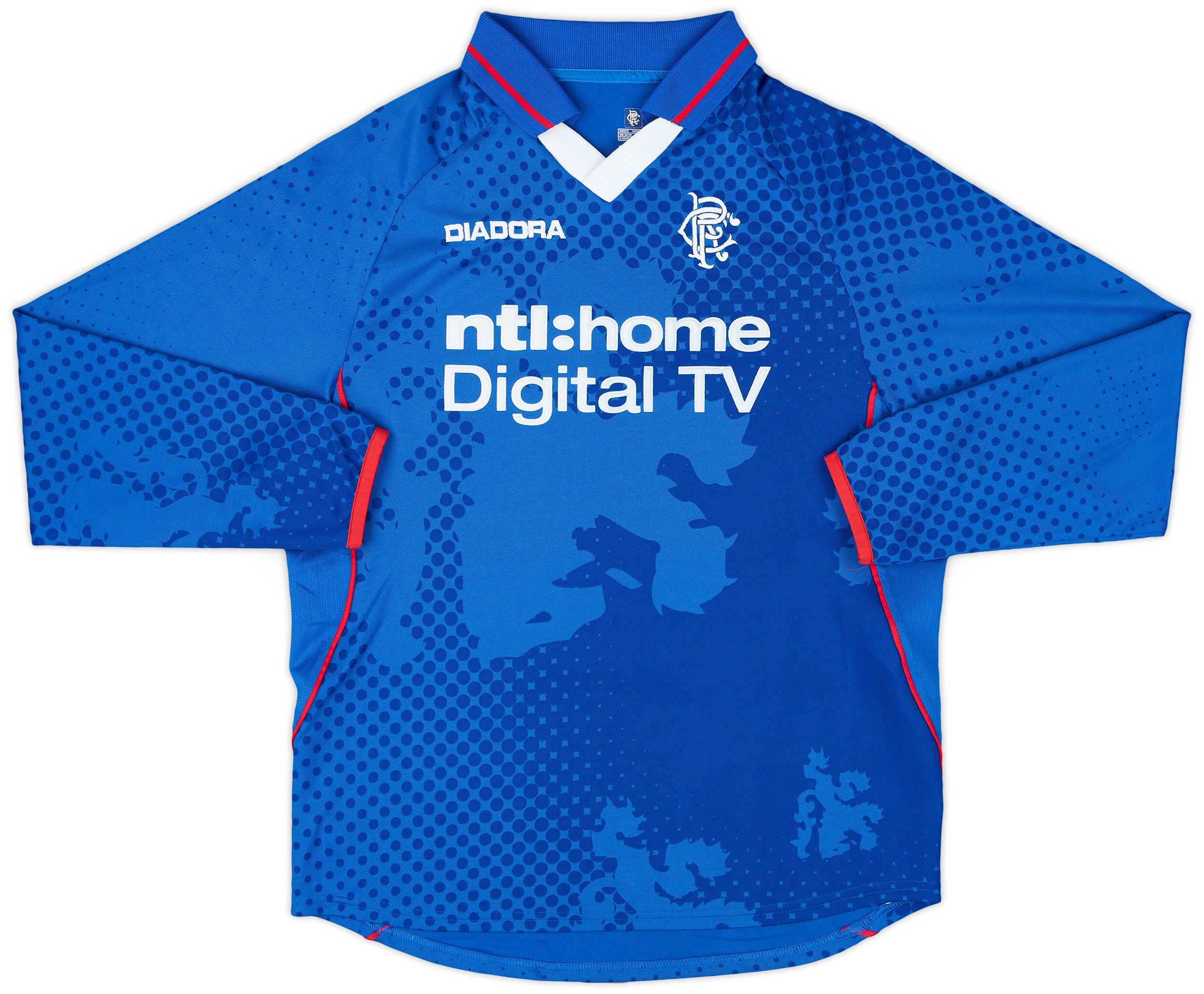 2002-03 Rangers Home L/S Shirt - 10/10 - (S)