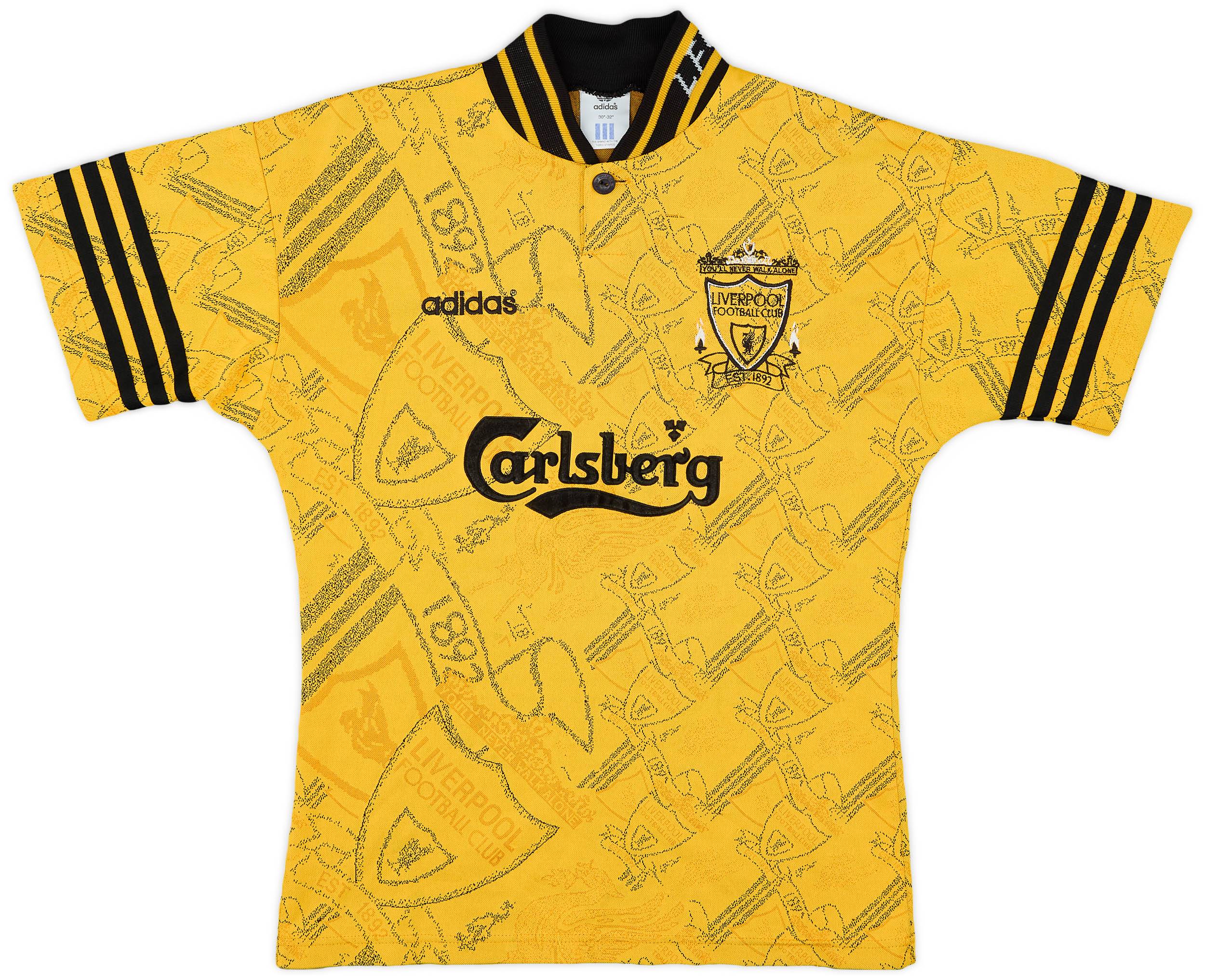 Liverpool スリムフィット Mサイズ　トラックシャツ 1994-96 Liverpool Third Shirt - 6/10 - (M.Boys)