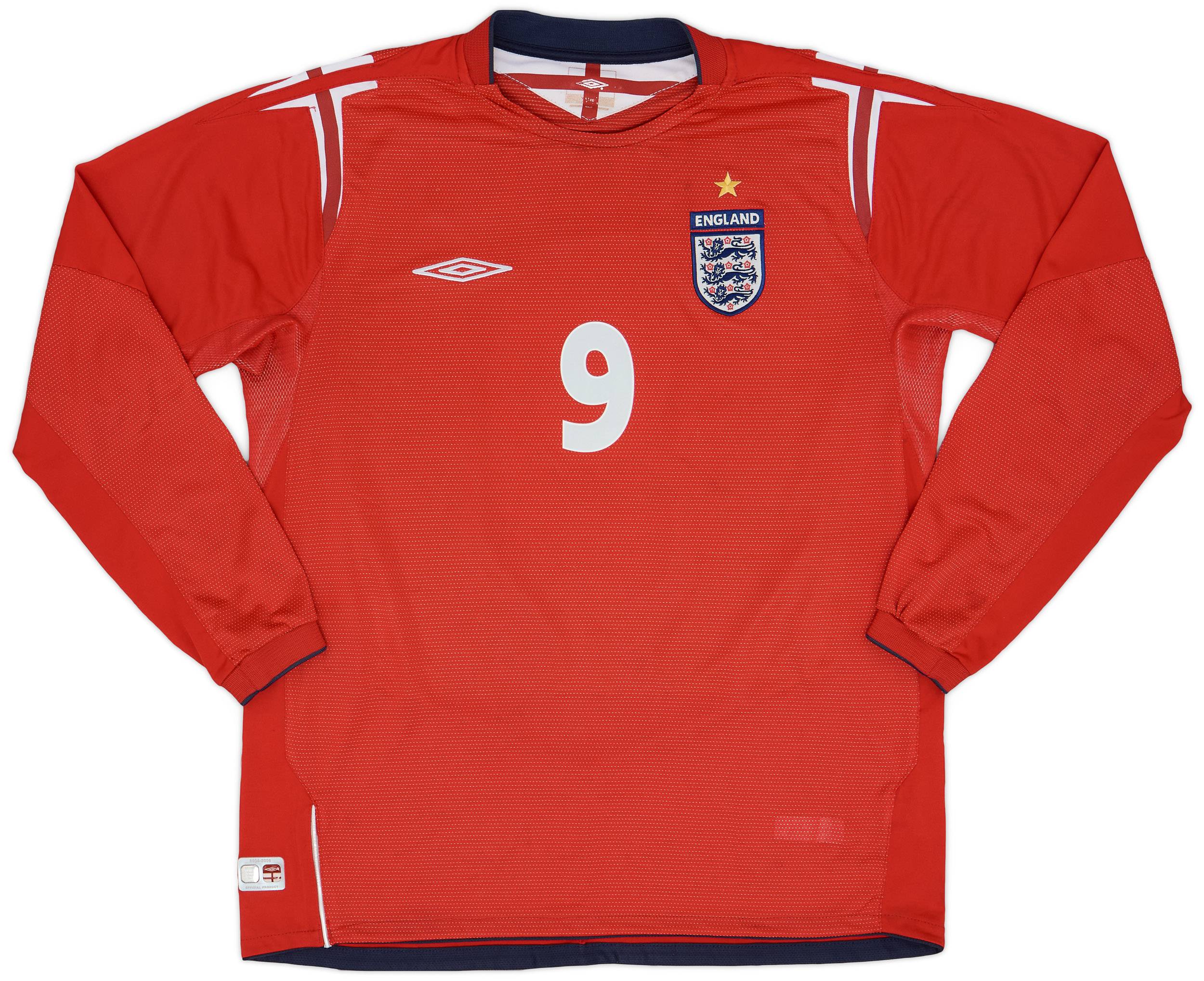2004-06 England Away L/S Shirt Rooney #9 - 8/10 - (L)