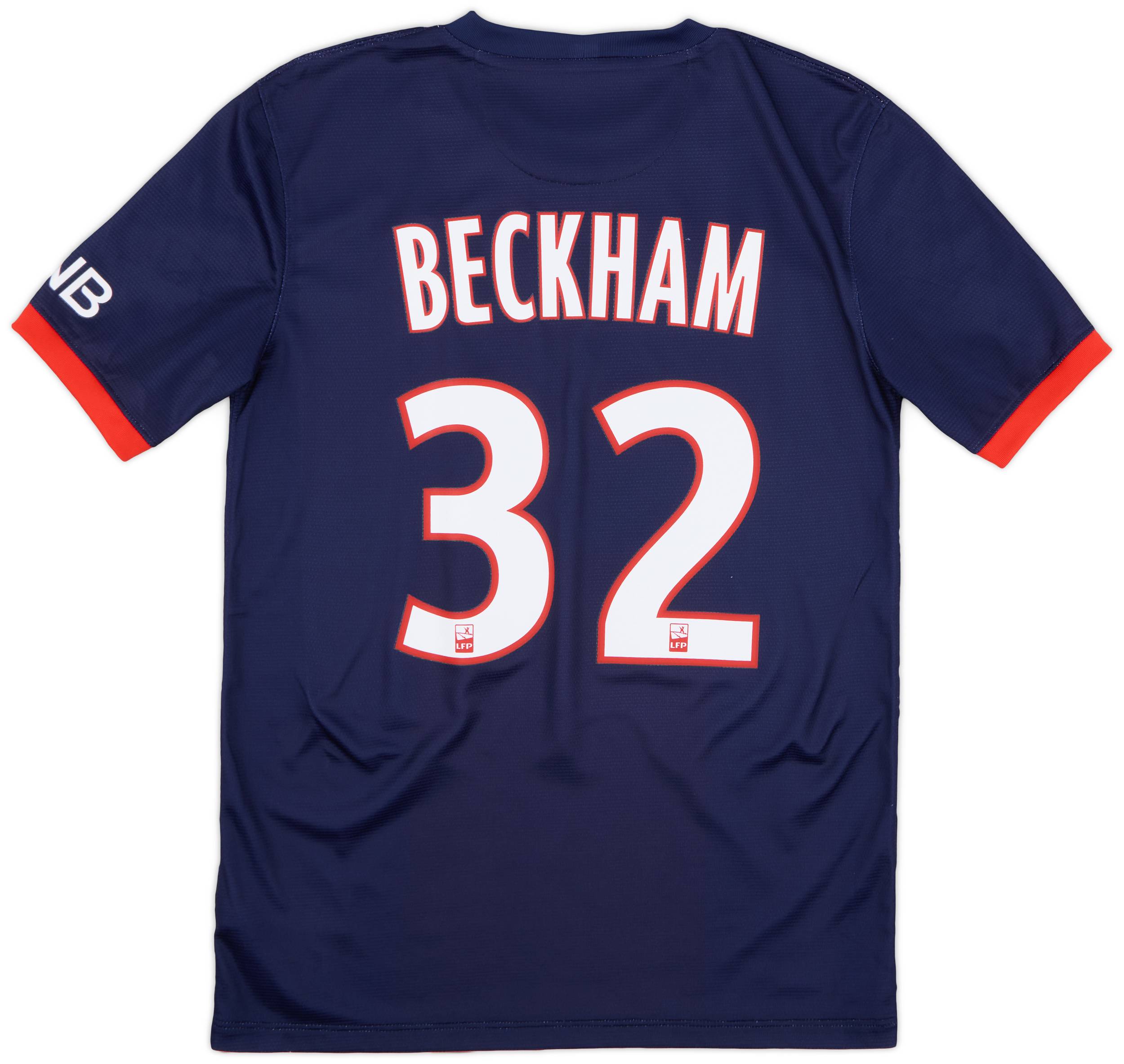 2013-14 Paris Saint-Germain Home Shirt Beckham #32 - 9/10 - (S)