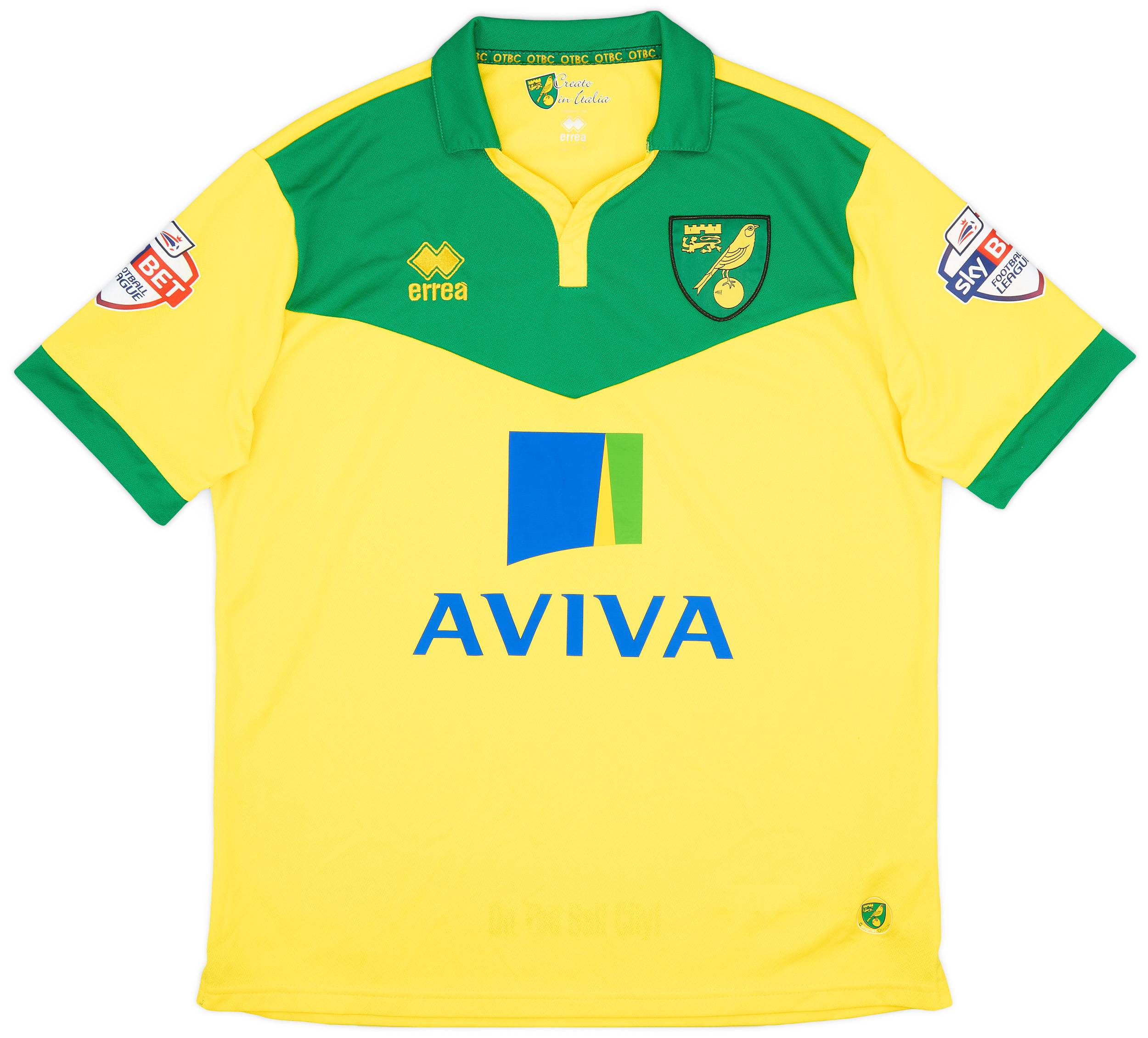 2014-15 Norwich Home Shirt - 9/10 - (L)