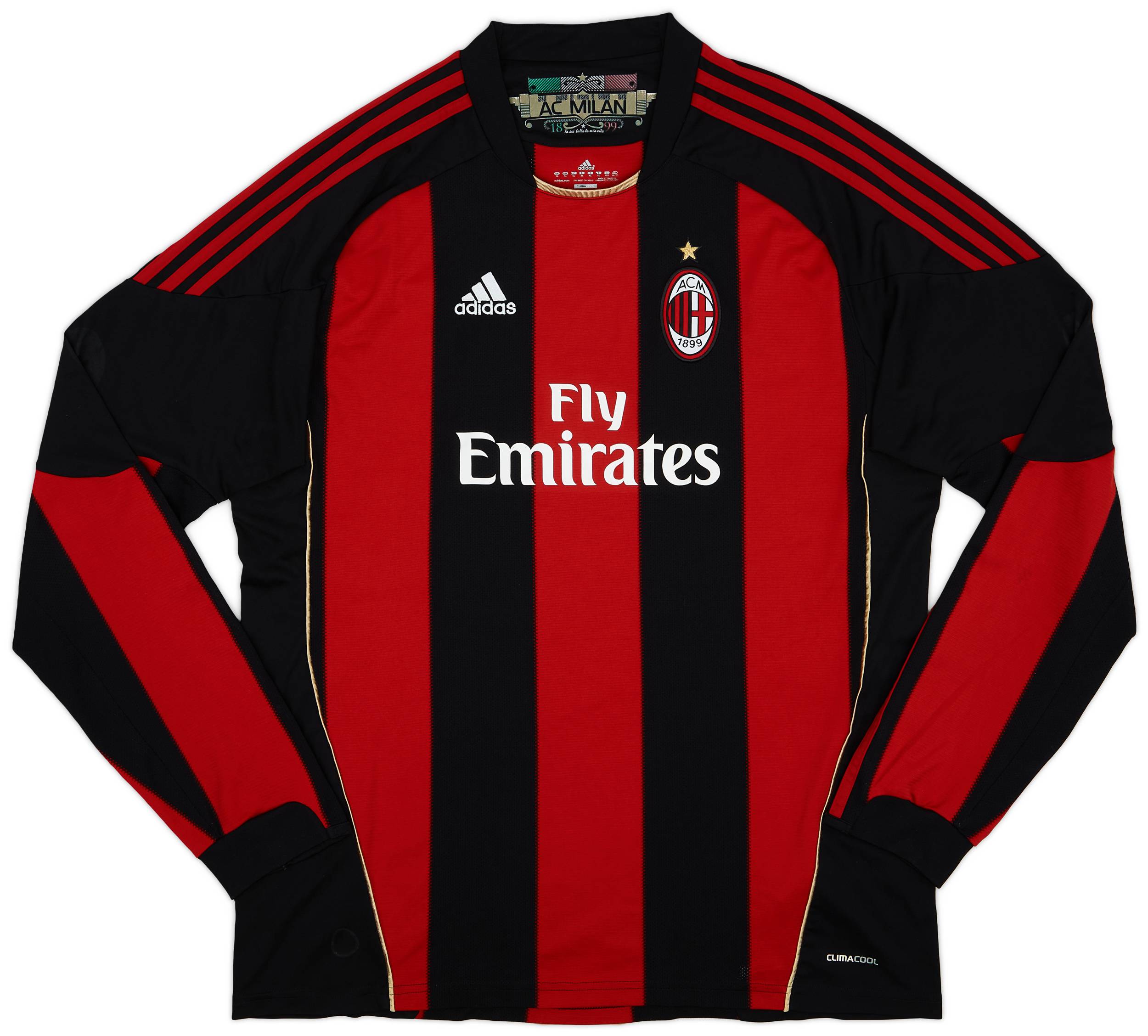 2010-11 AC Milan Home L/S Shirt - 7/10 - (XL)